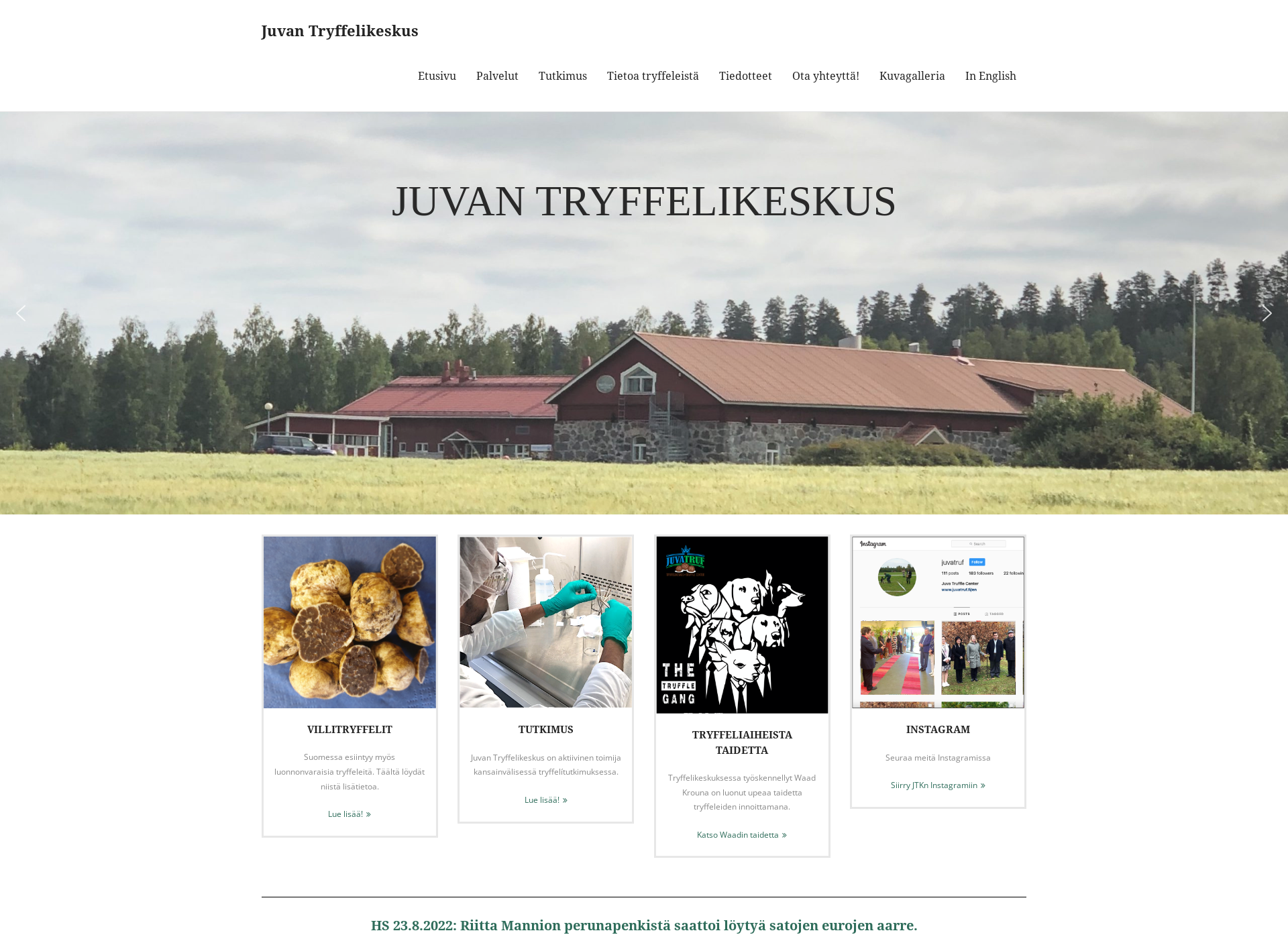Skärmdump för juvatruf.fi