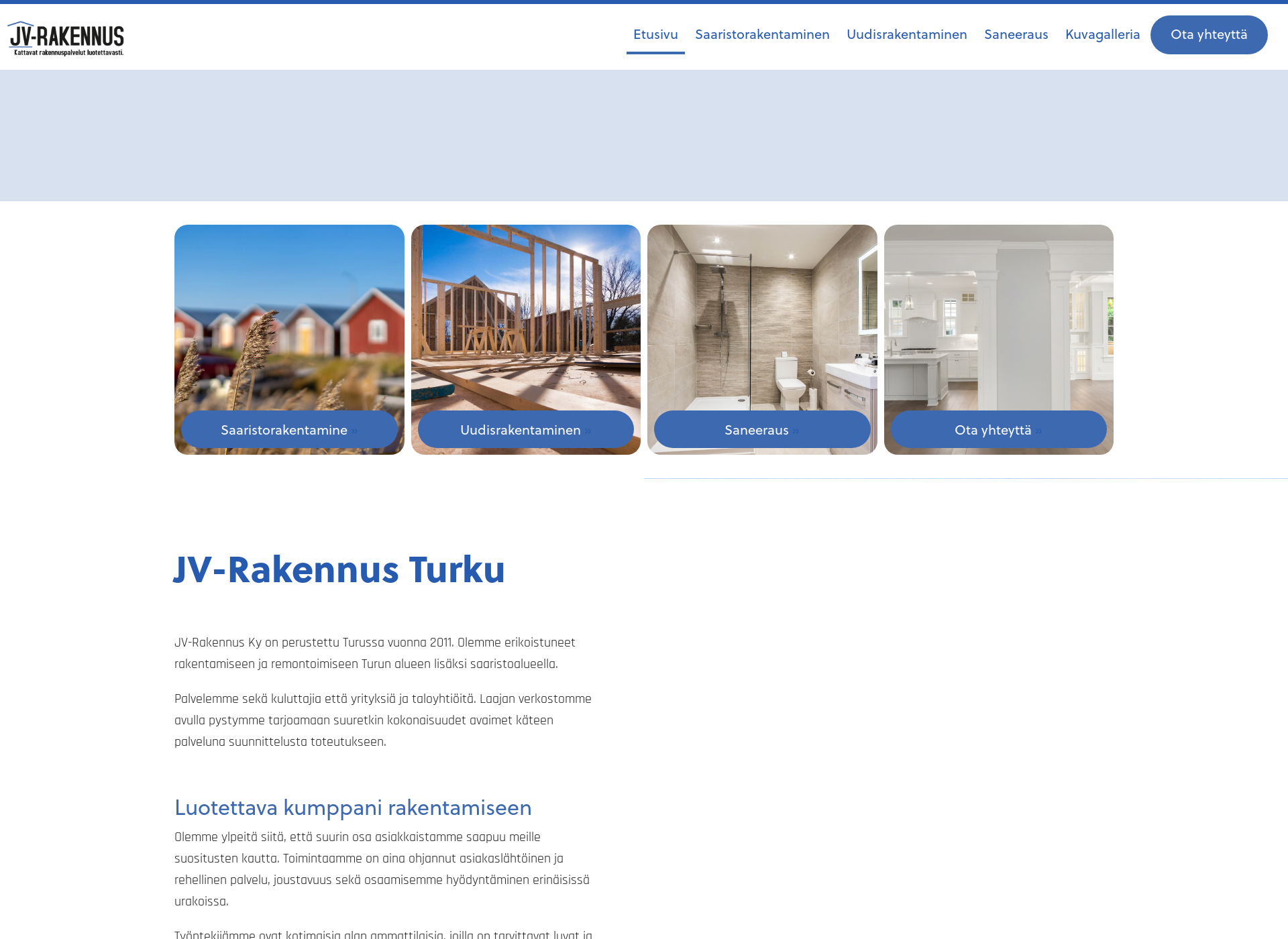 Skärmdump för jv-rakennus.fi