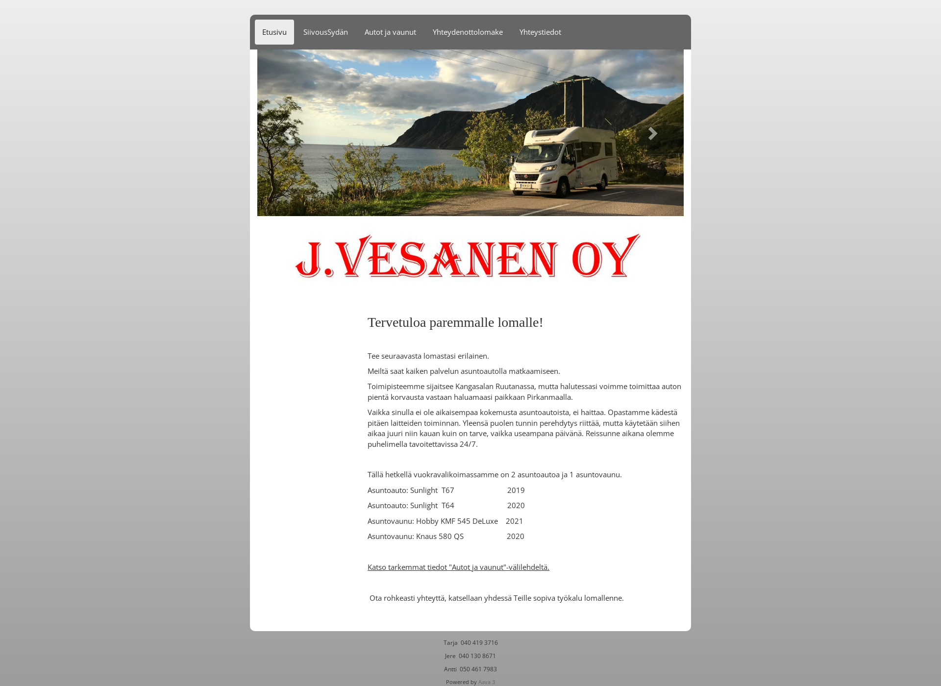 Skärmdump för jvesanen.fi