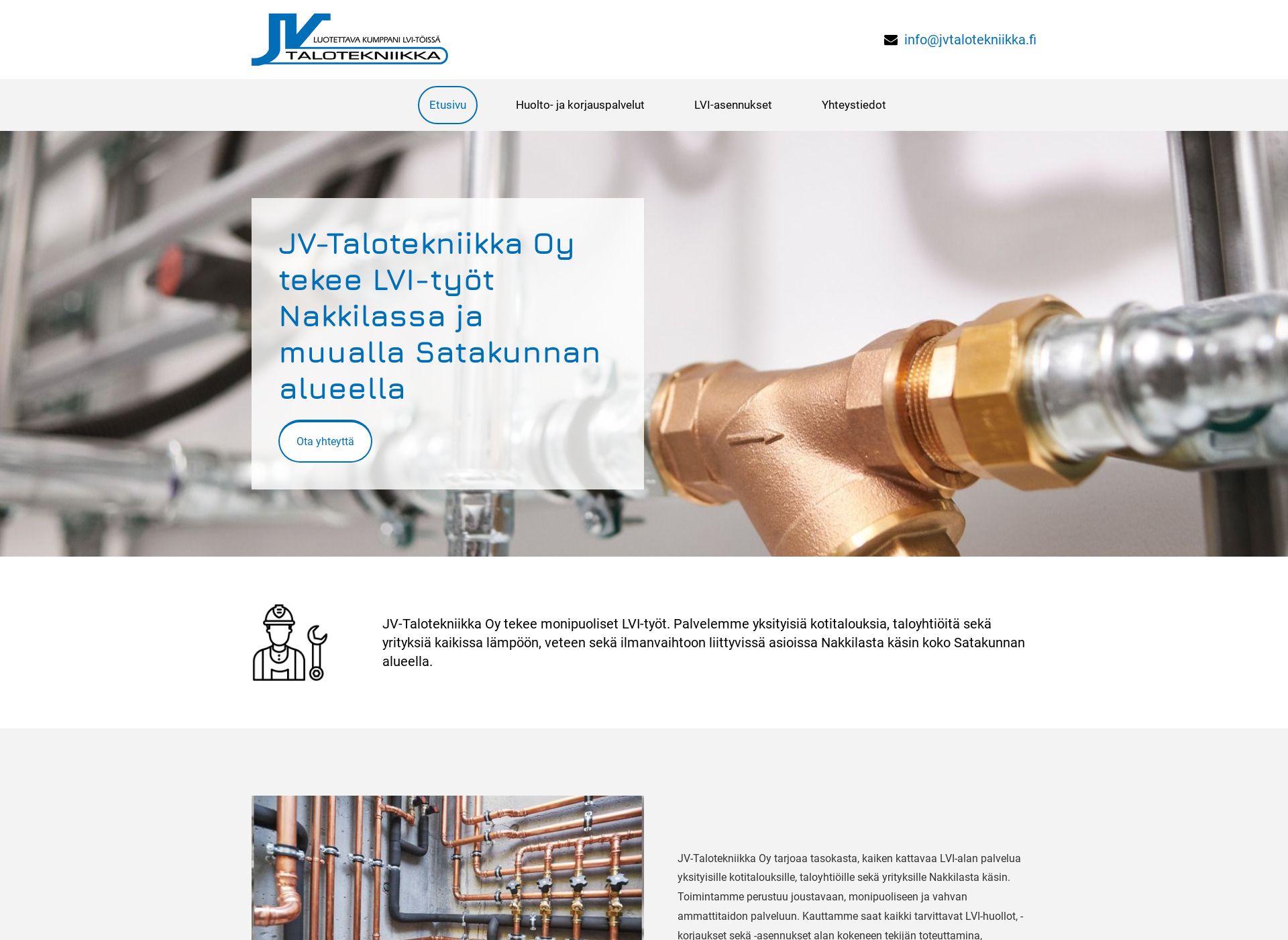 Skärmdump för jvtalotekniikka.fi