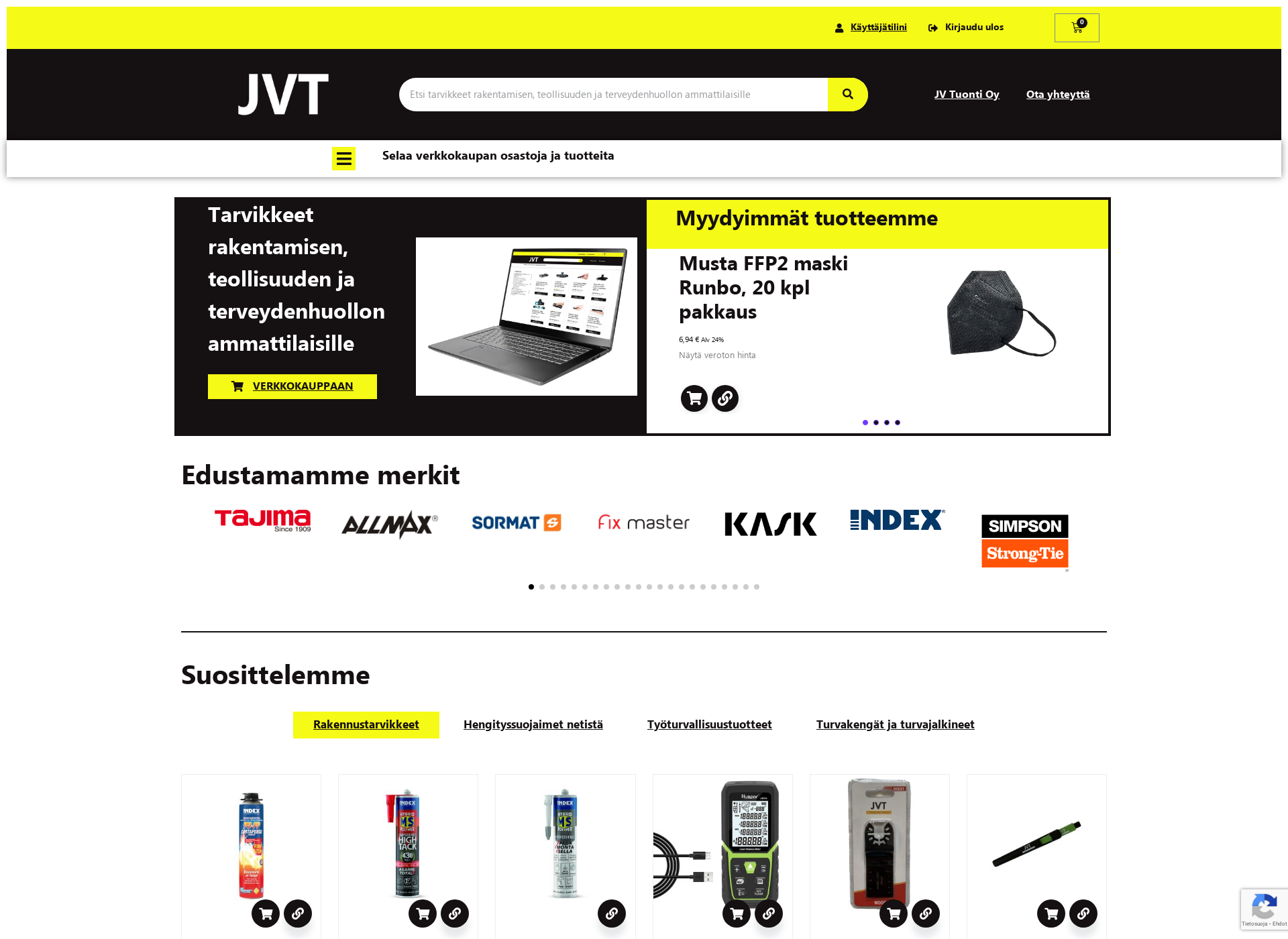 Skärmdump för jvtuonti.fi