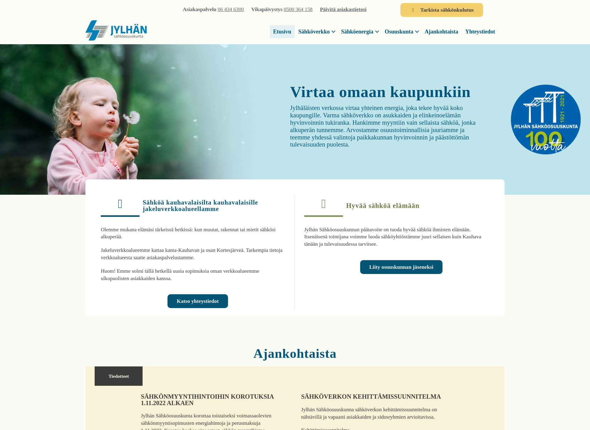 Skärmdump för jylhaos.fi