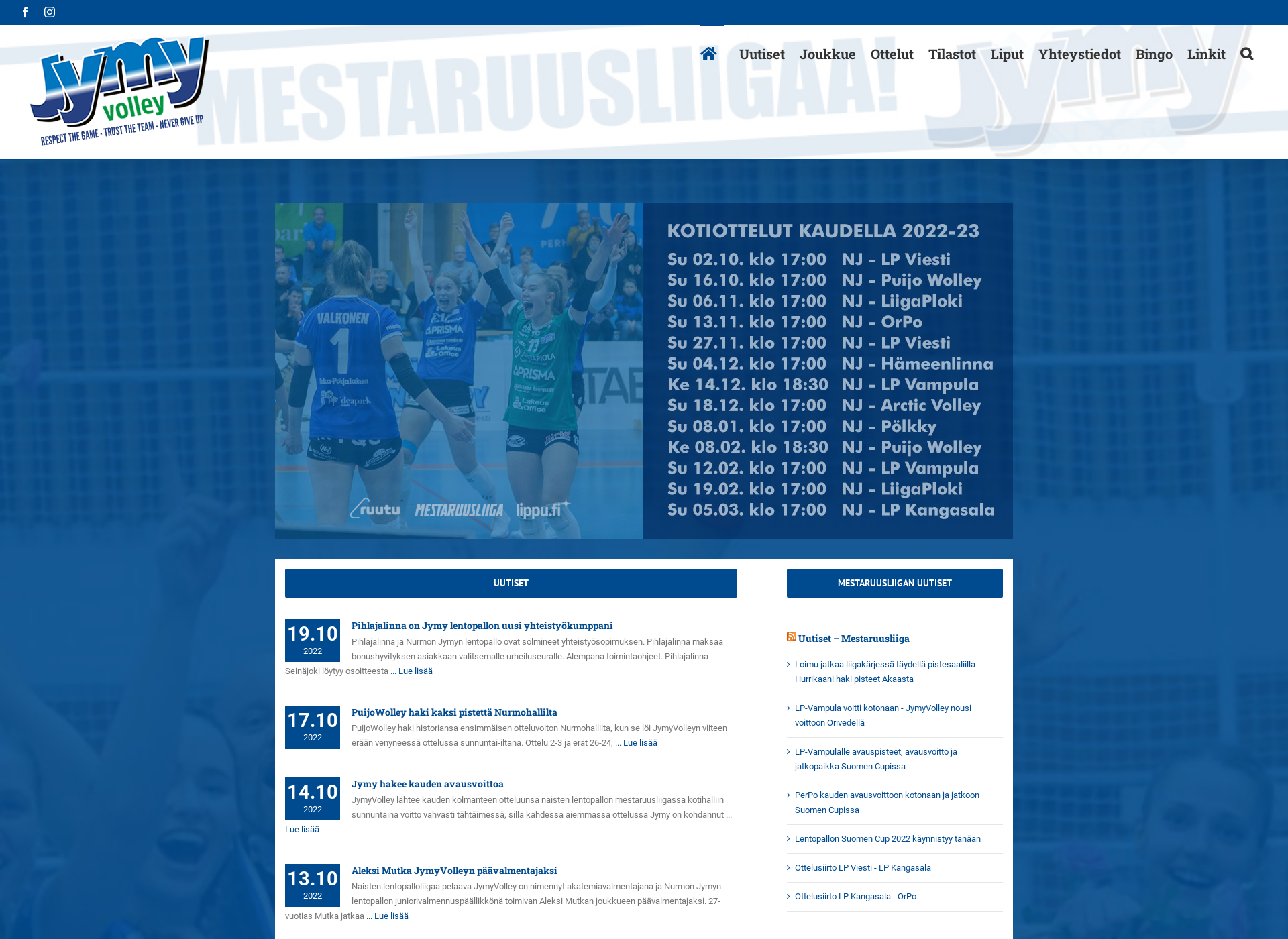 Screenshot for jymyvolley.fi
