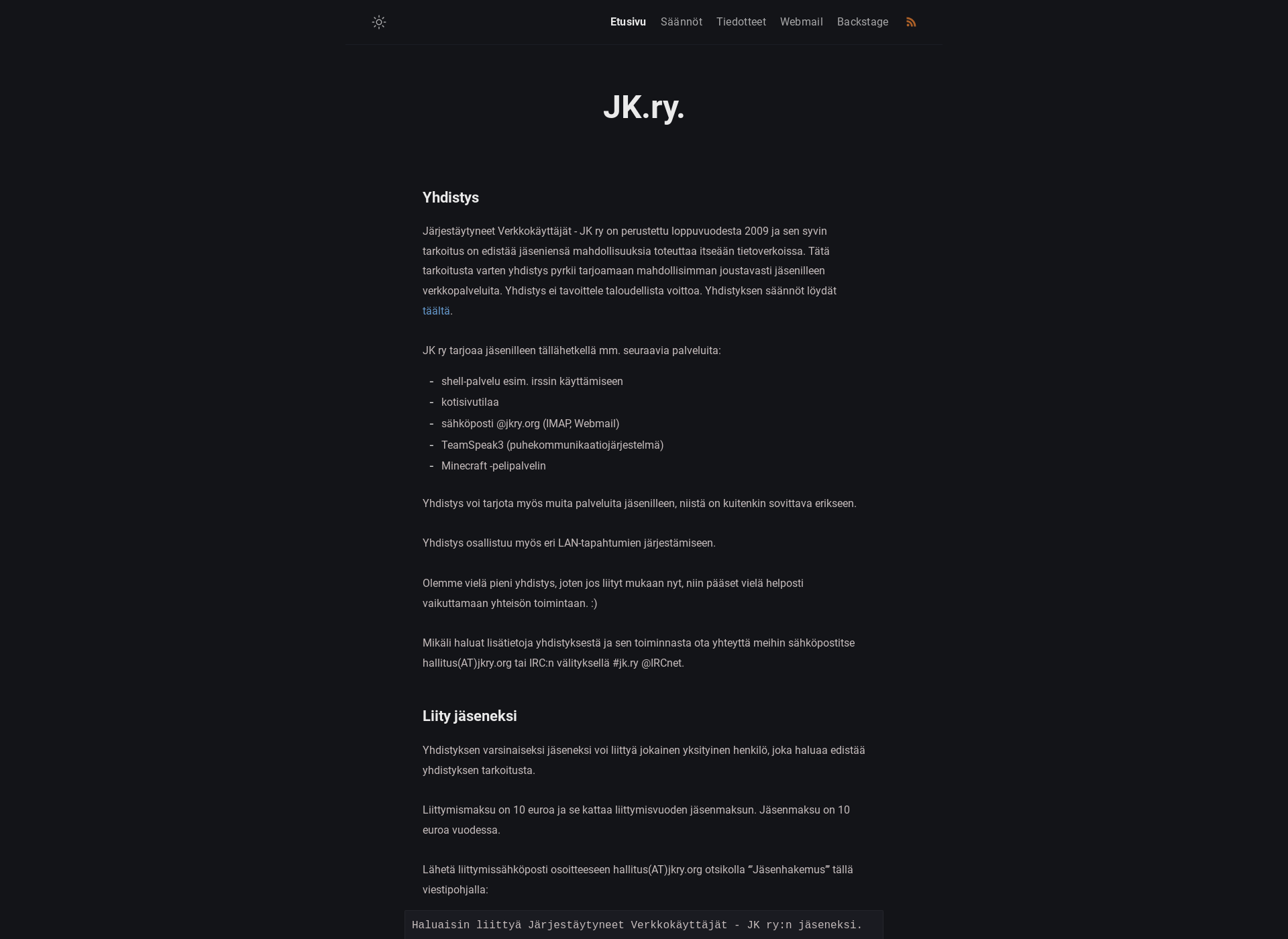Screenshot for jynkky.fi