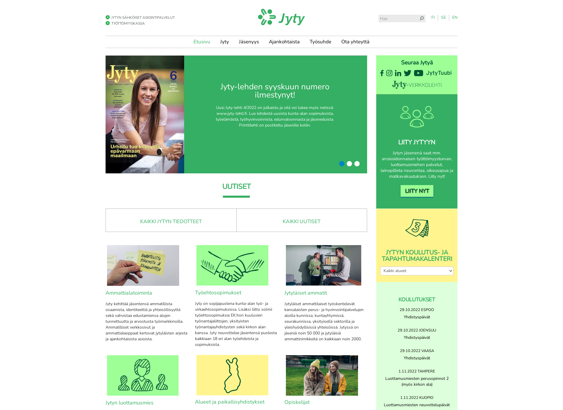 Screenshot for jytyliitto.fi