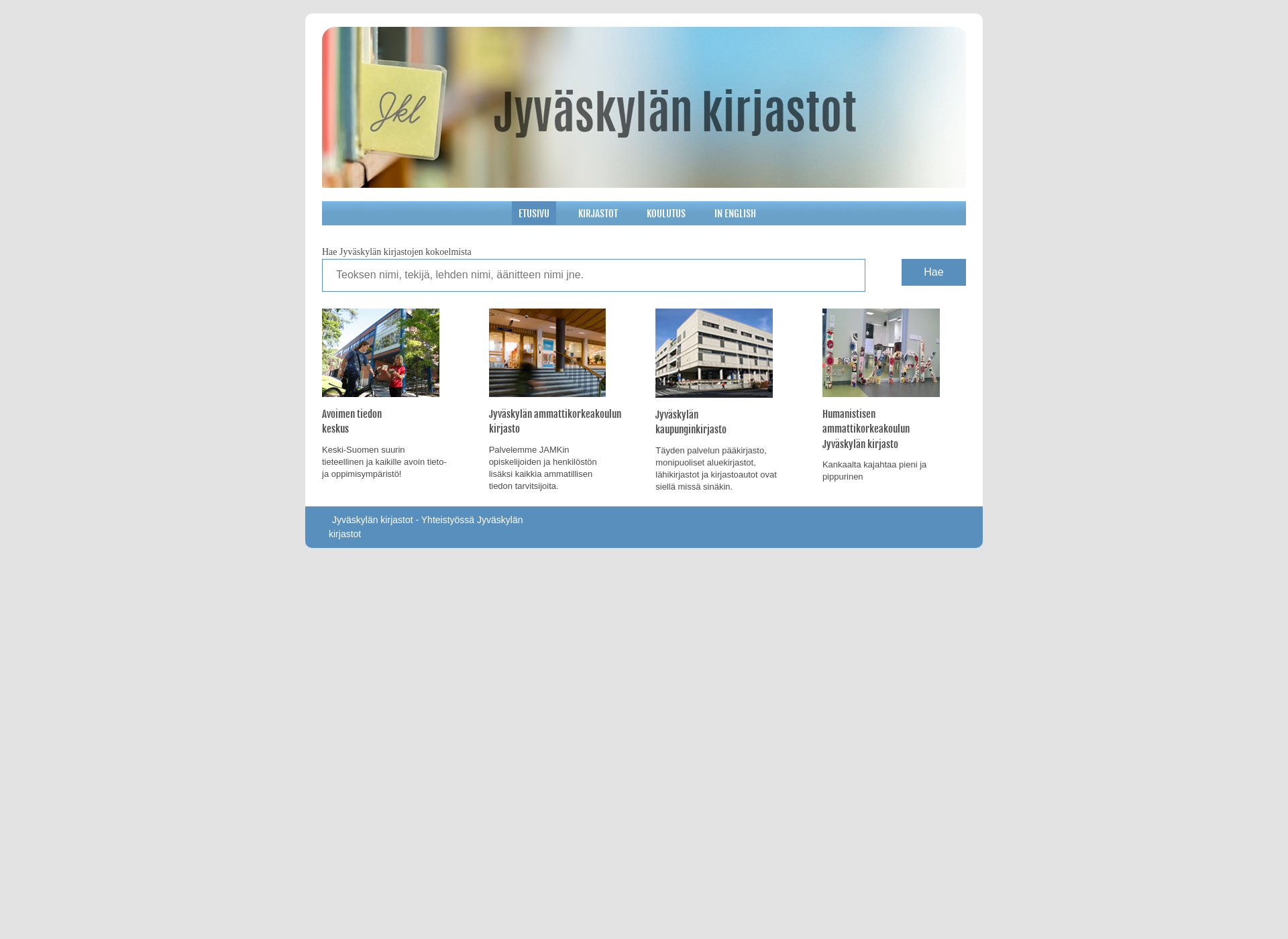 Screenshot for jyvaskylankirjastot.fi