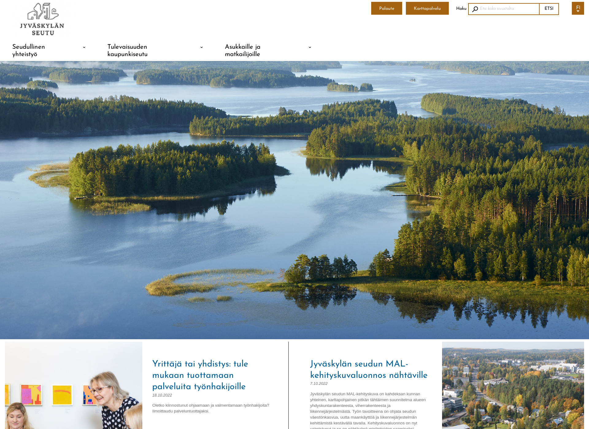 Skärmdump för jyvaskylanseutu.fi