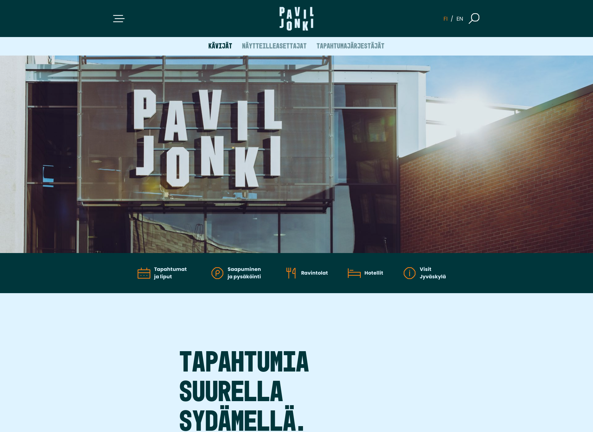 Skärmdump för jyvaskylapaviljonki.fi