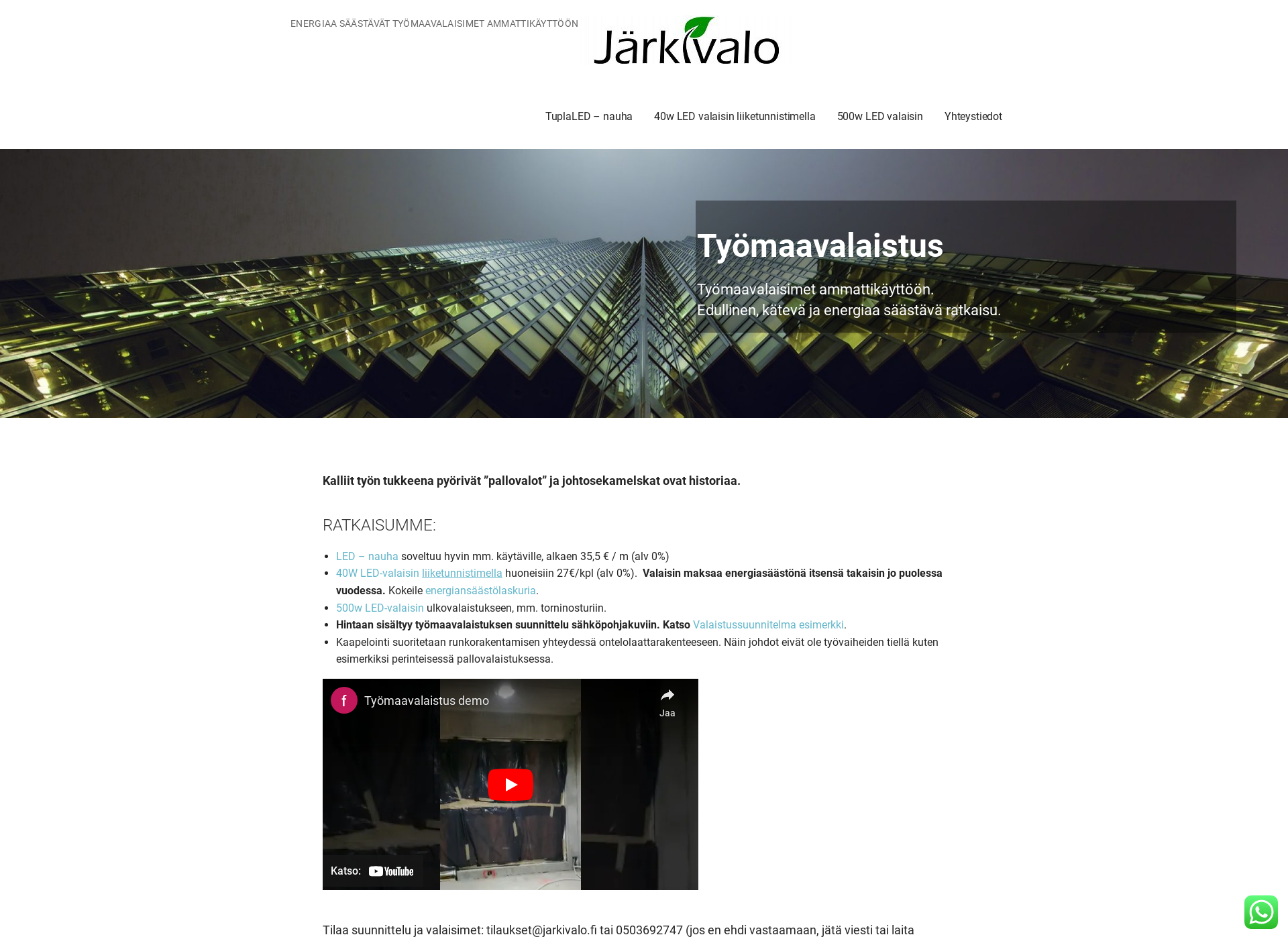 Skärmdump för järkivalo.fi