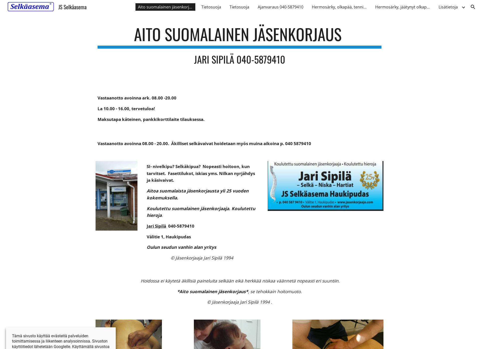 Skärmdump för jäsenkorjaajakoulu.fi