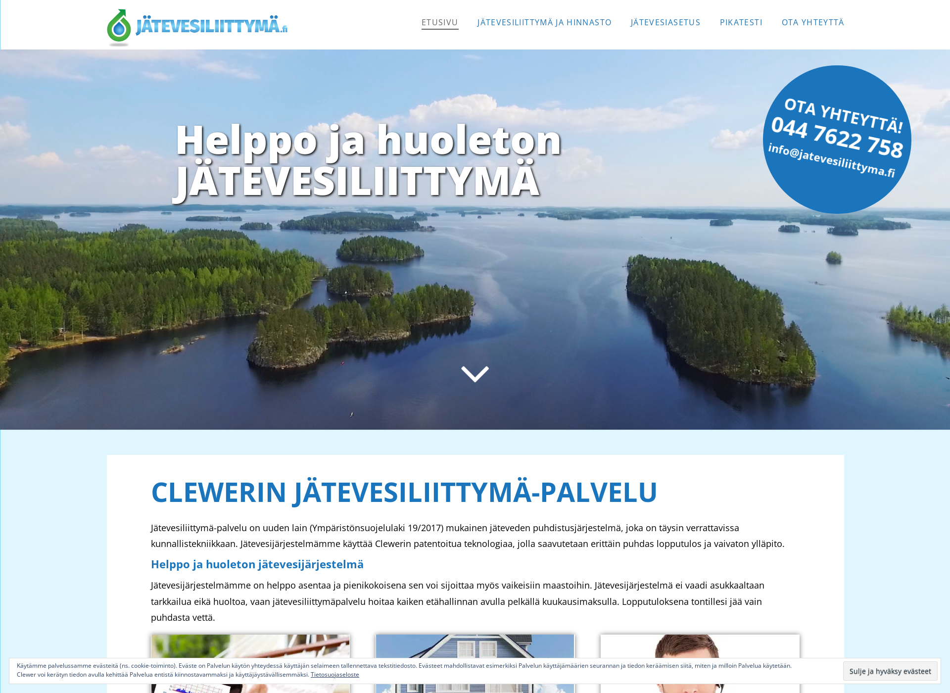 Screenshot for jätevesiliittymä.fi