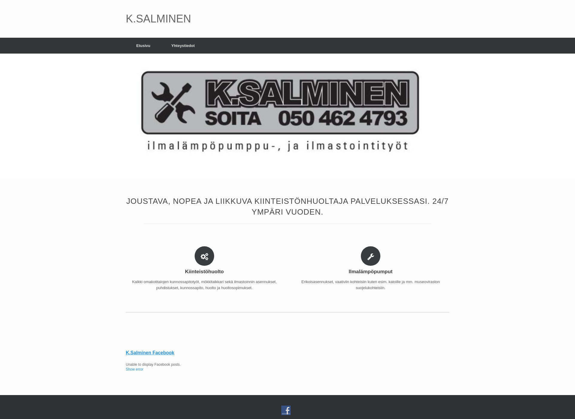 Skärmdump för k-salminen.fi