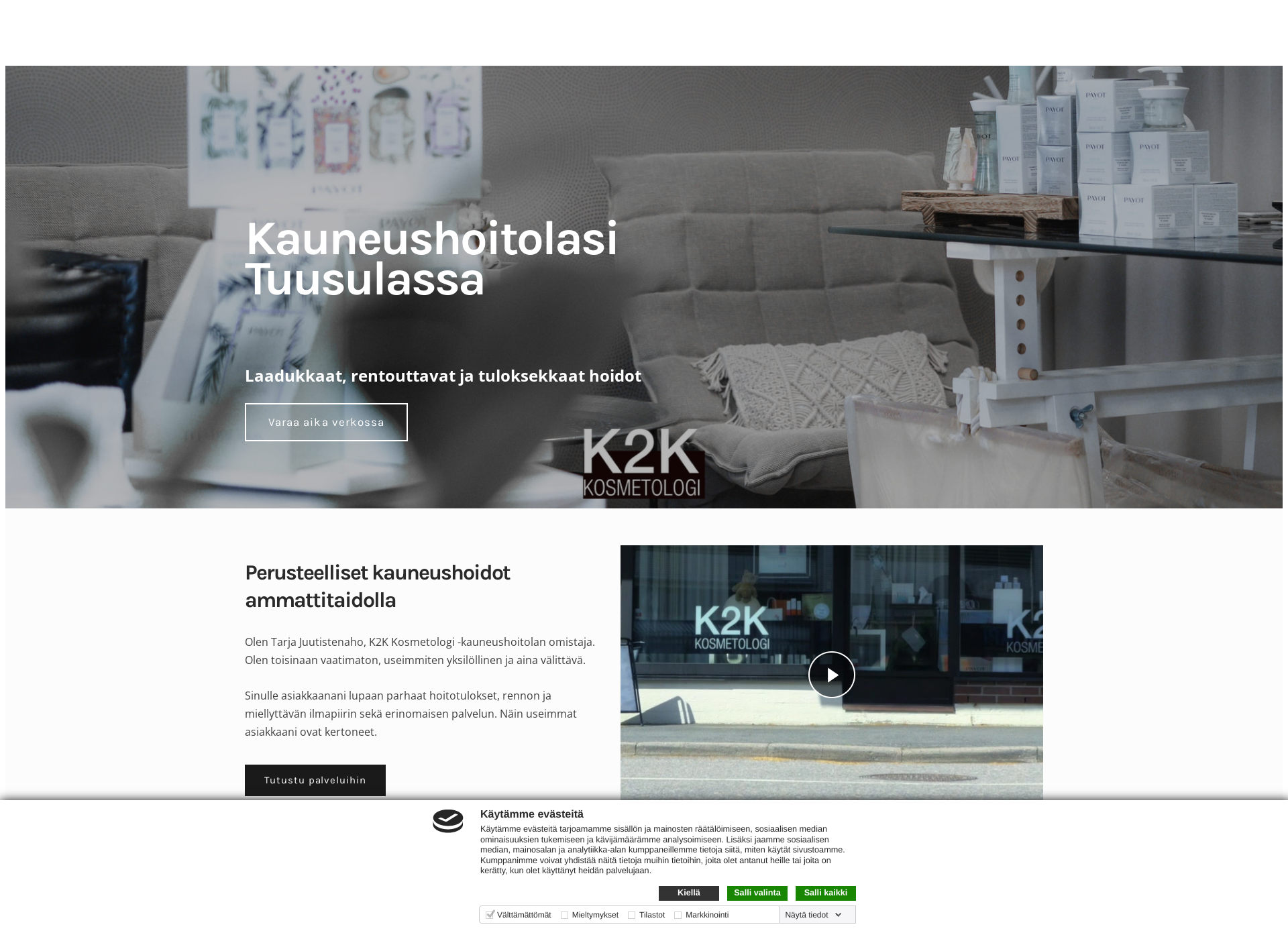 Skärmdump för k2kkosmetologituusula.fi