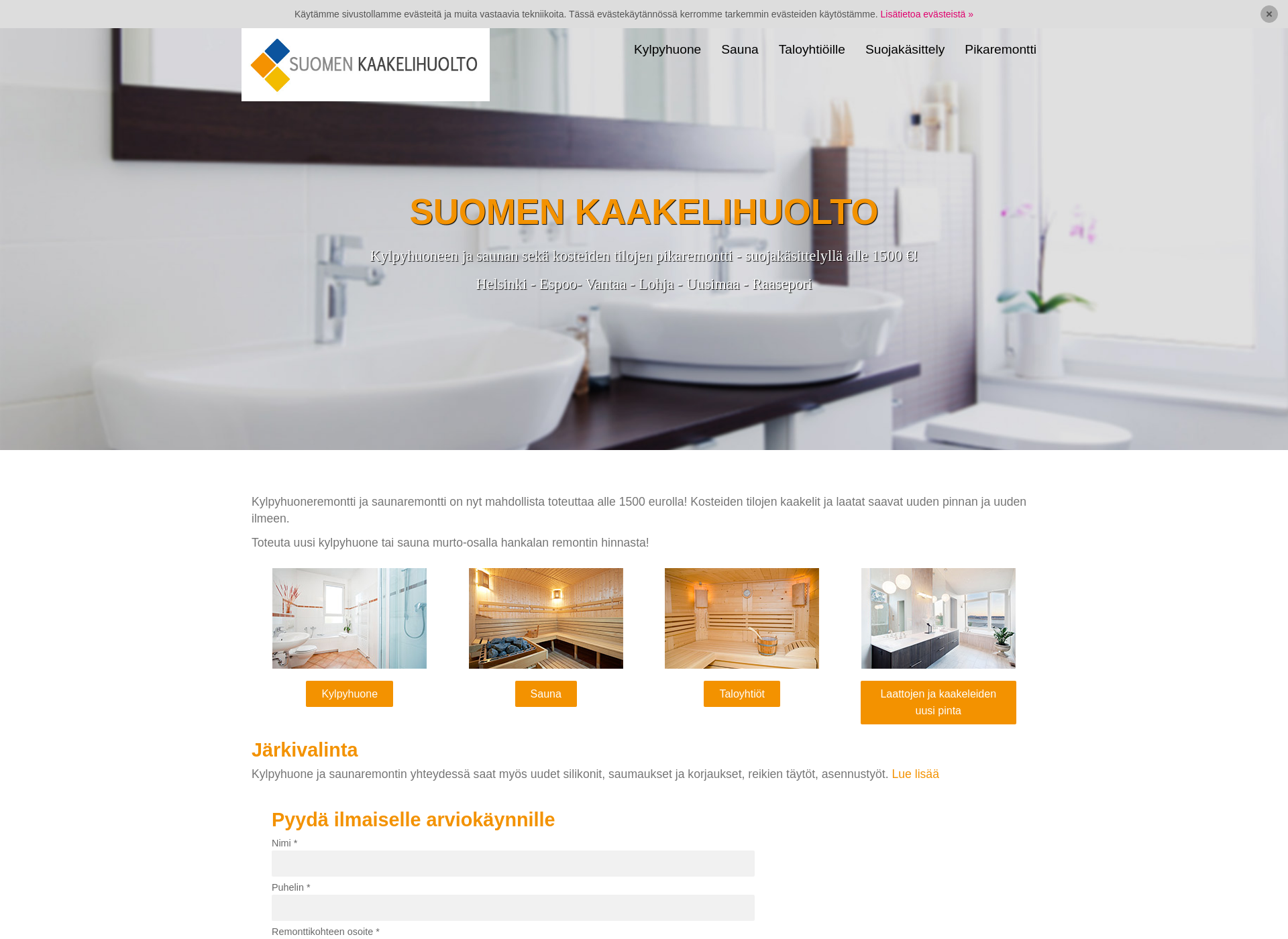 Screenshot for kaakelihuolto.fi