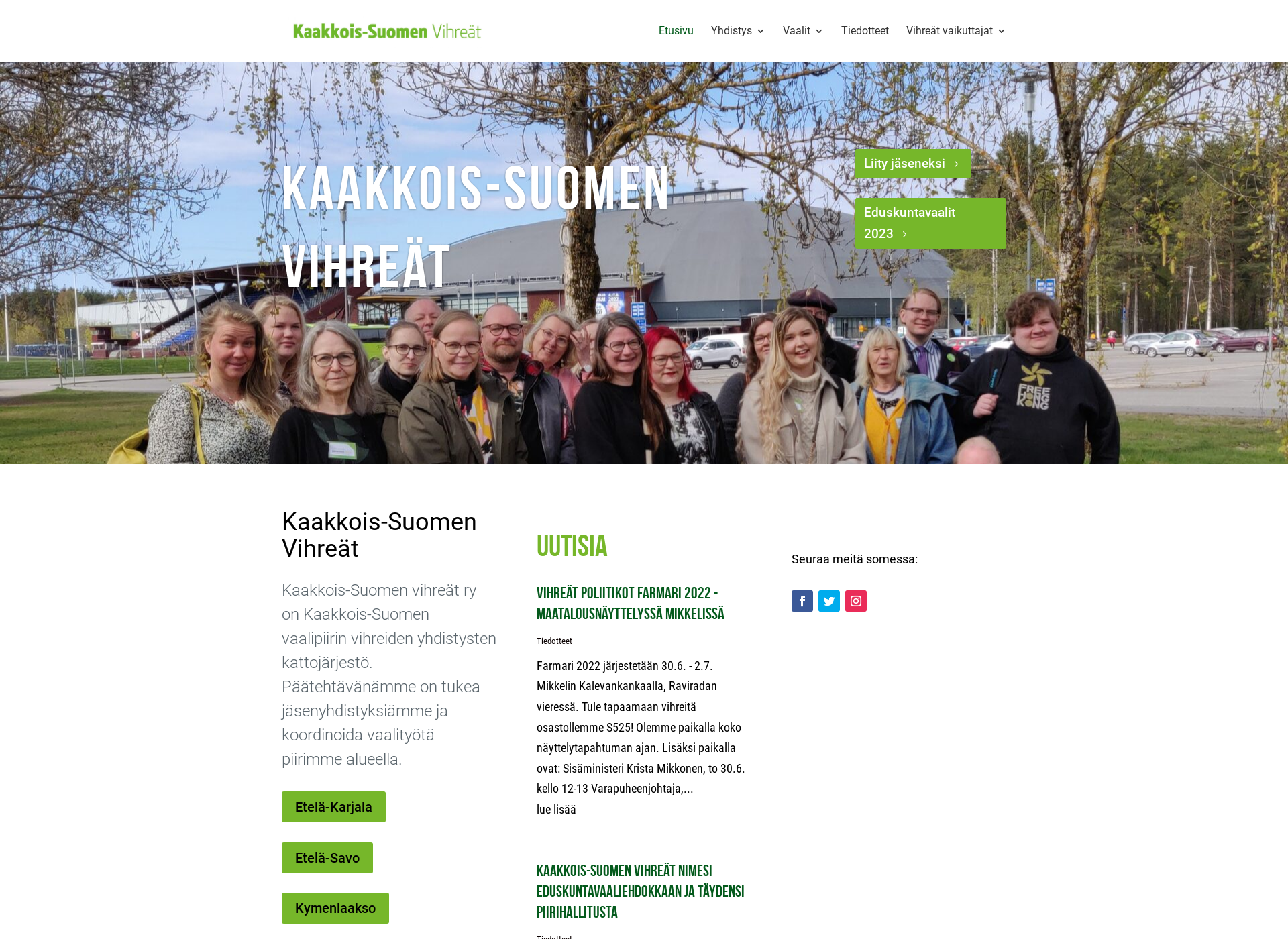 Screenshot for kaakkoissuomenvihreat.fi