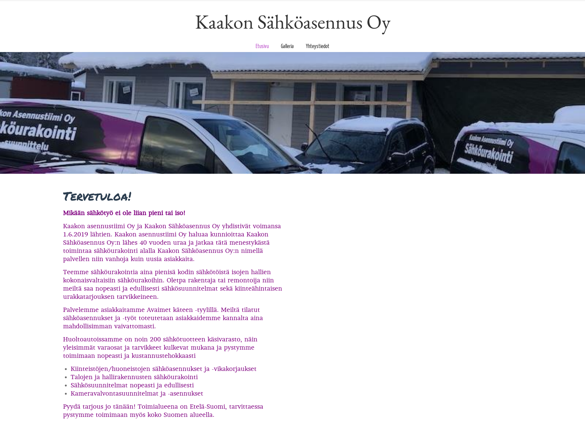 Skärmdump för kaakonasennustiimi.fi