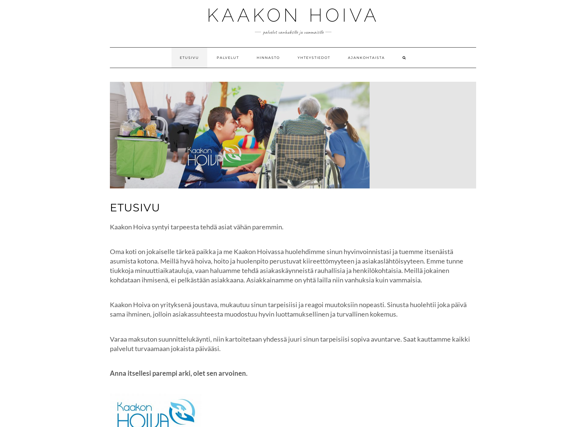 Screenshot for kaakonhoiva.fi