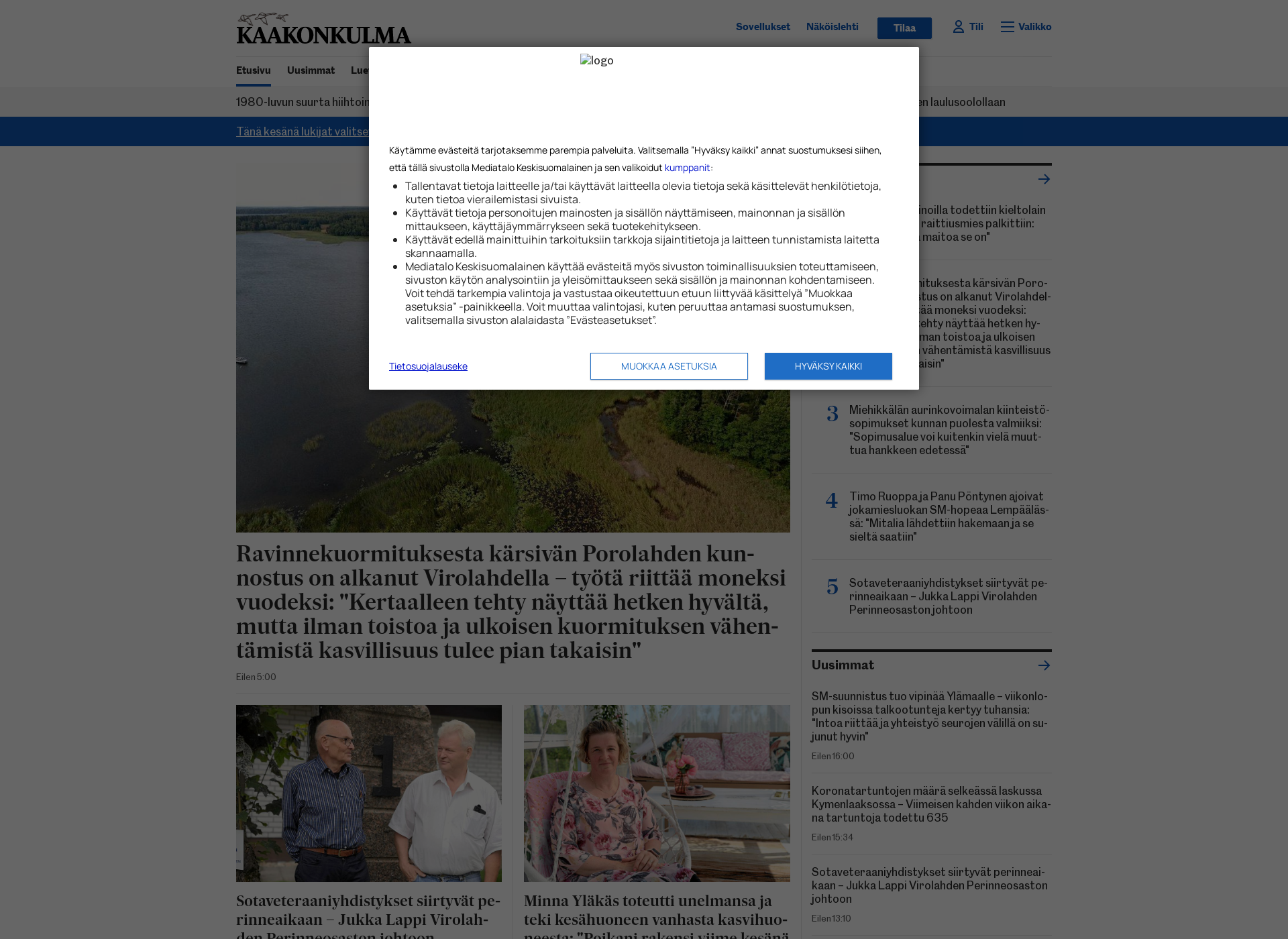 Screenshot for kaakonkulma.fi
