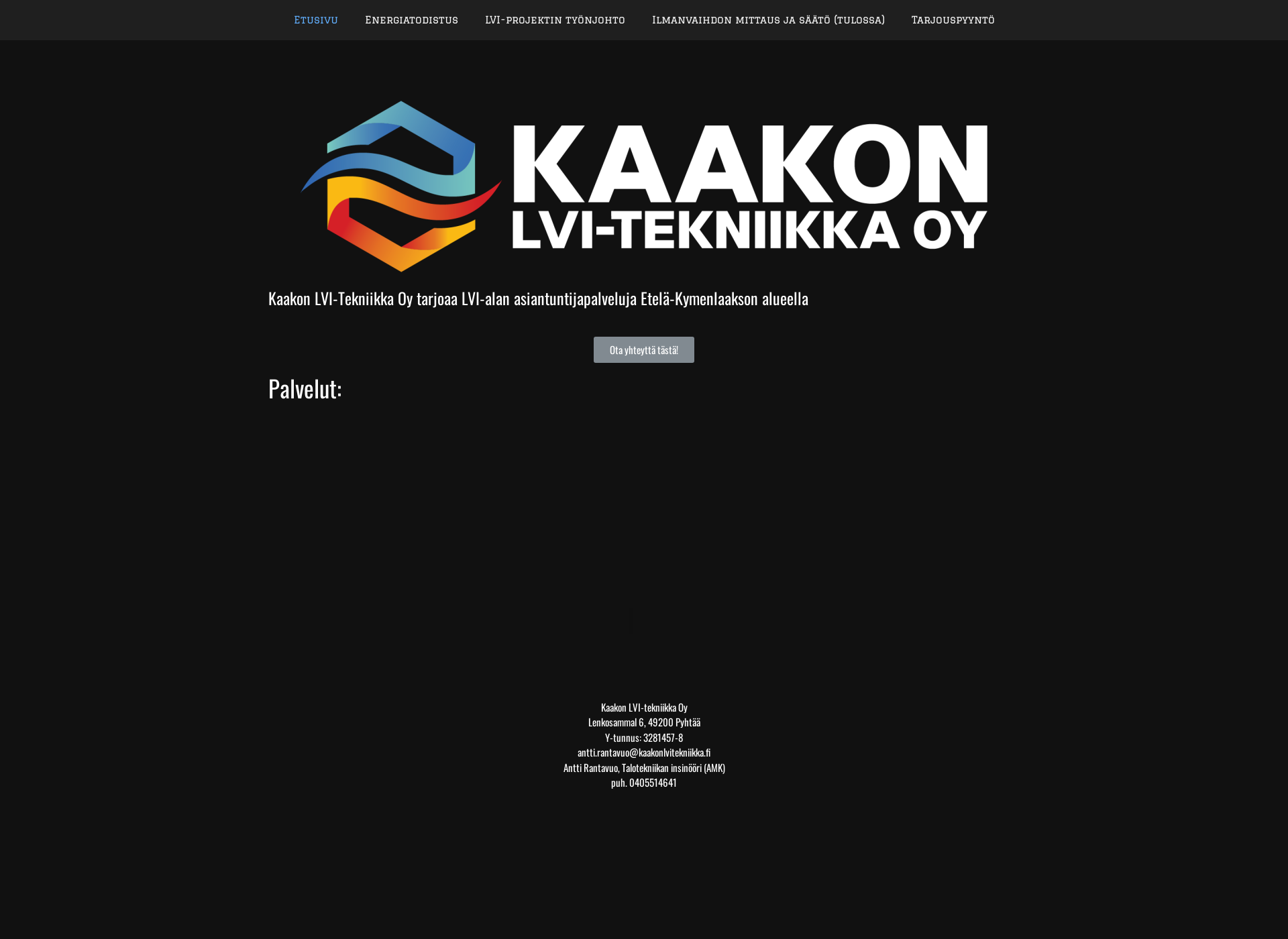 Skärmdump för kaakonlvitekniikka.fi