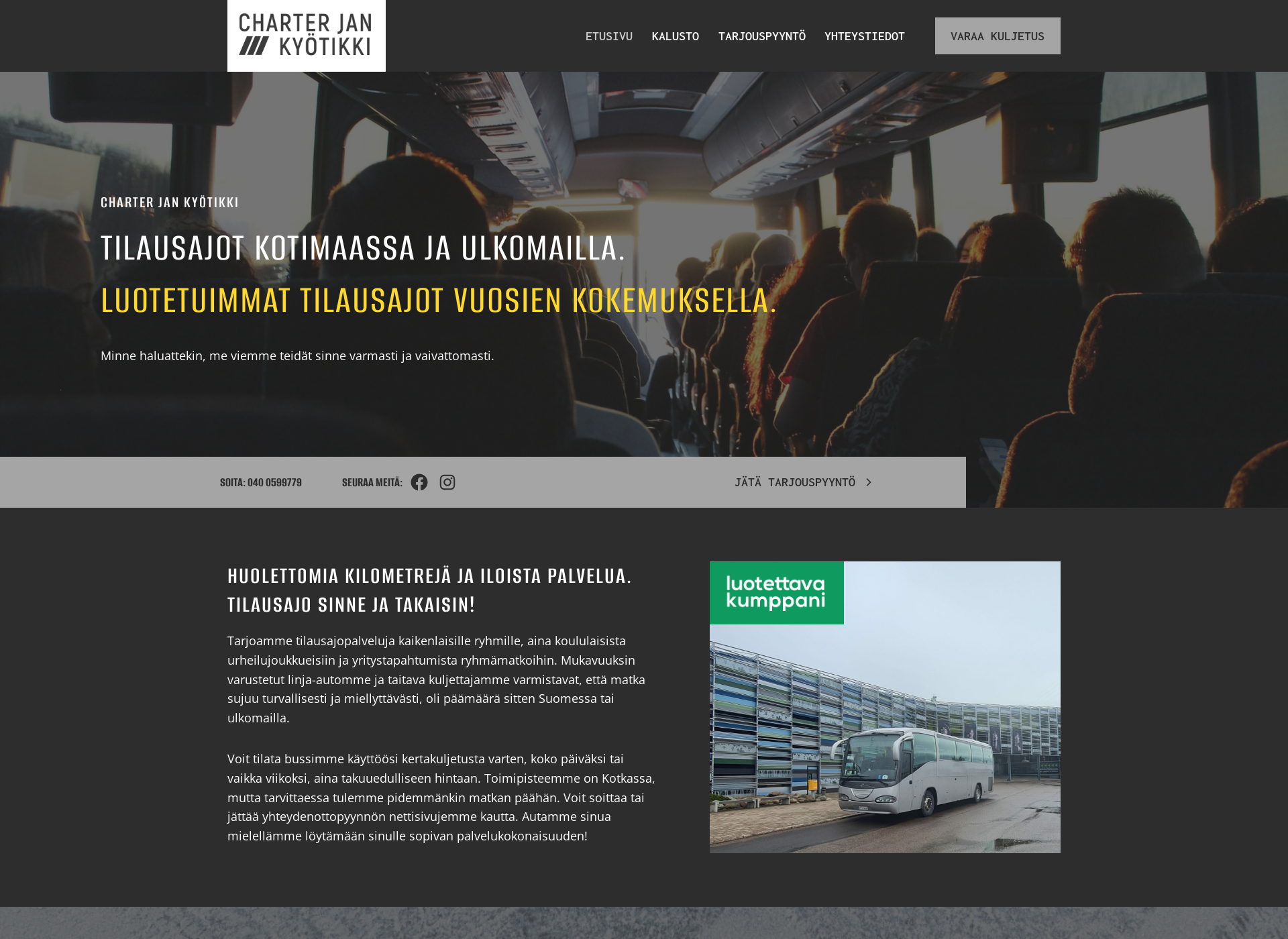 Skärmdump för kaakonpalvelut.fi