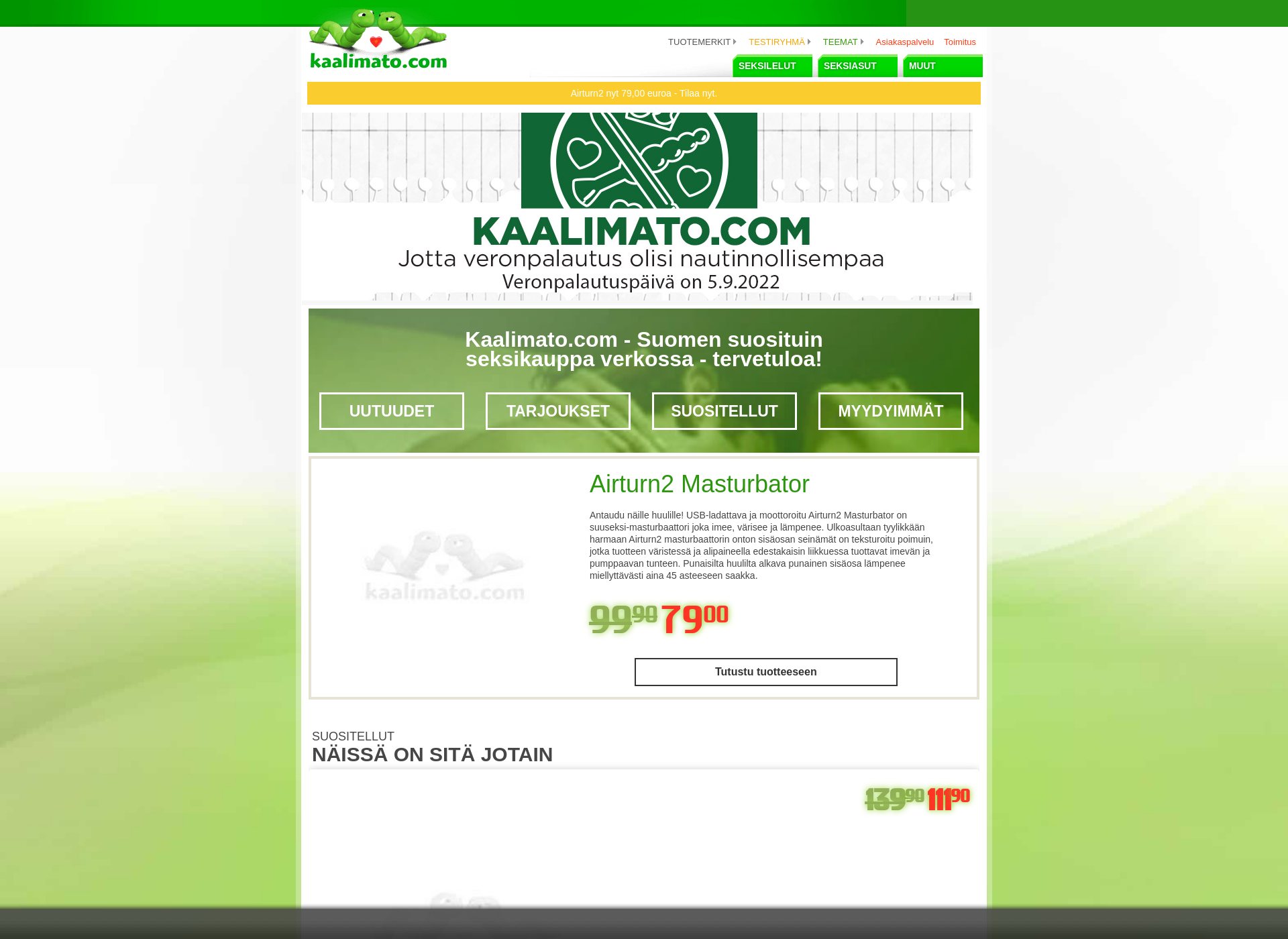 Skärmdump för kaalimato.fi