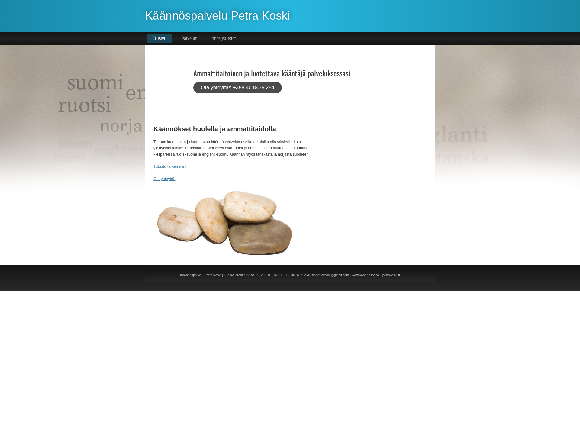Screenshot for kaannospalvelupetrakoski.fi