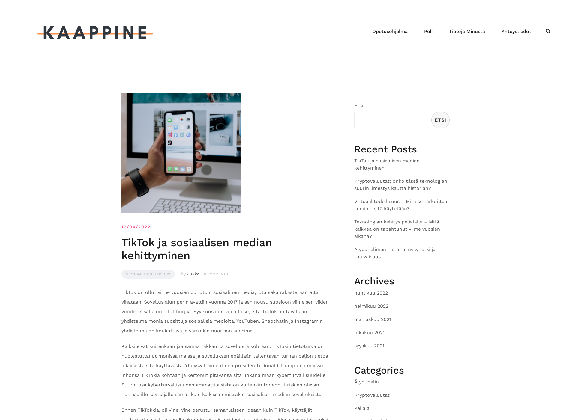 Screenshot for kaappine.fi