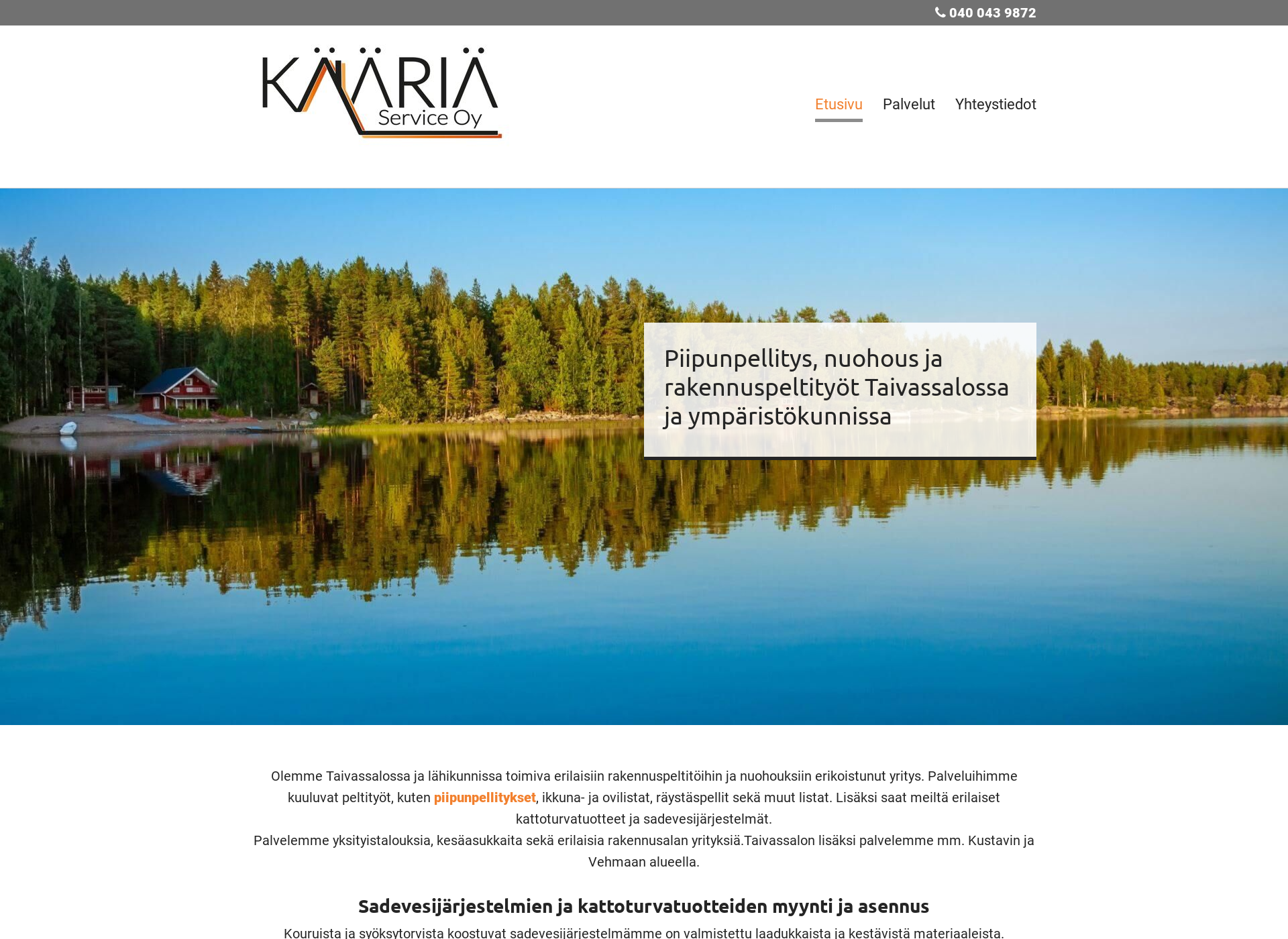 Skärmdump för kaariaservice.fi