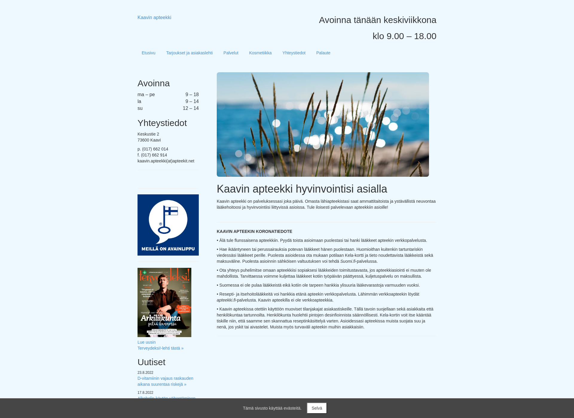 Screenshot for kaavinapteekki.fi