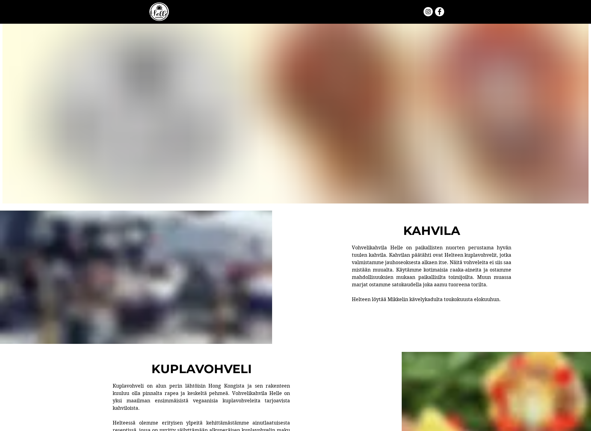 Skärmdump för kahvilahelle.fi
