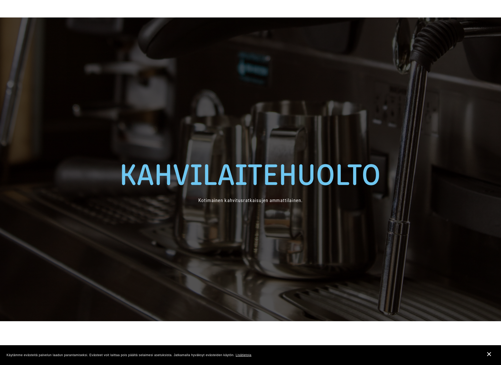 Skärmdump för kahvilaitehuolto.fi