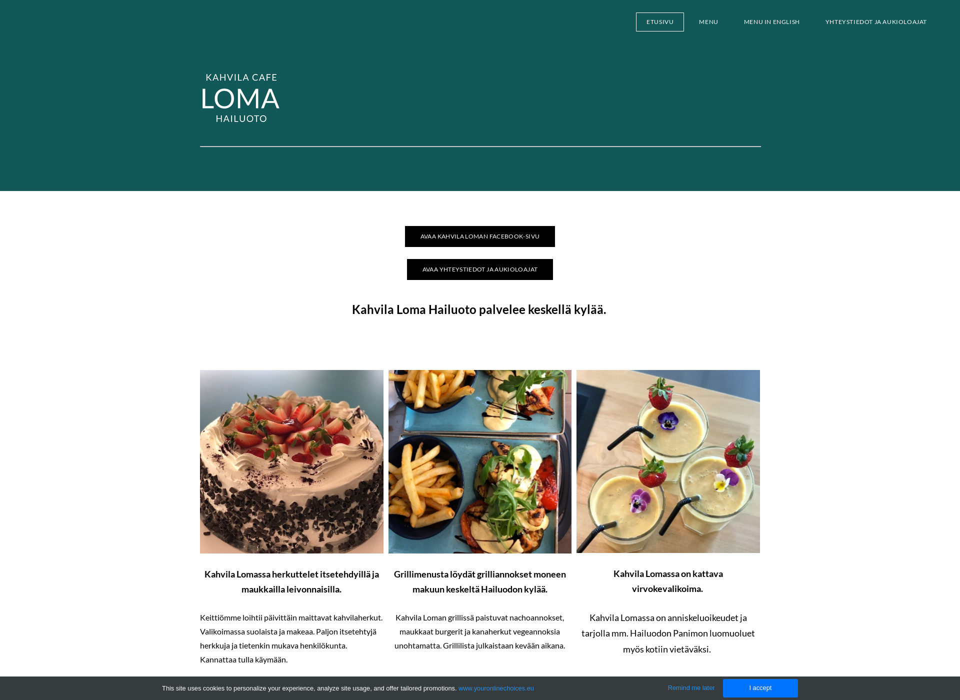 Screenshot for kahvilaloma.fi