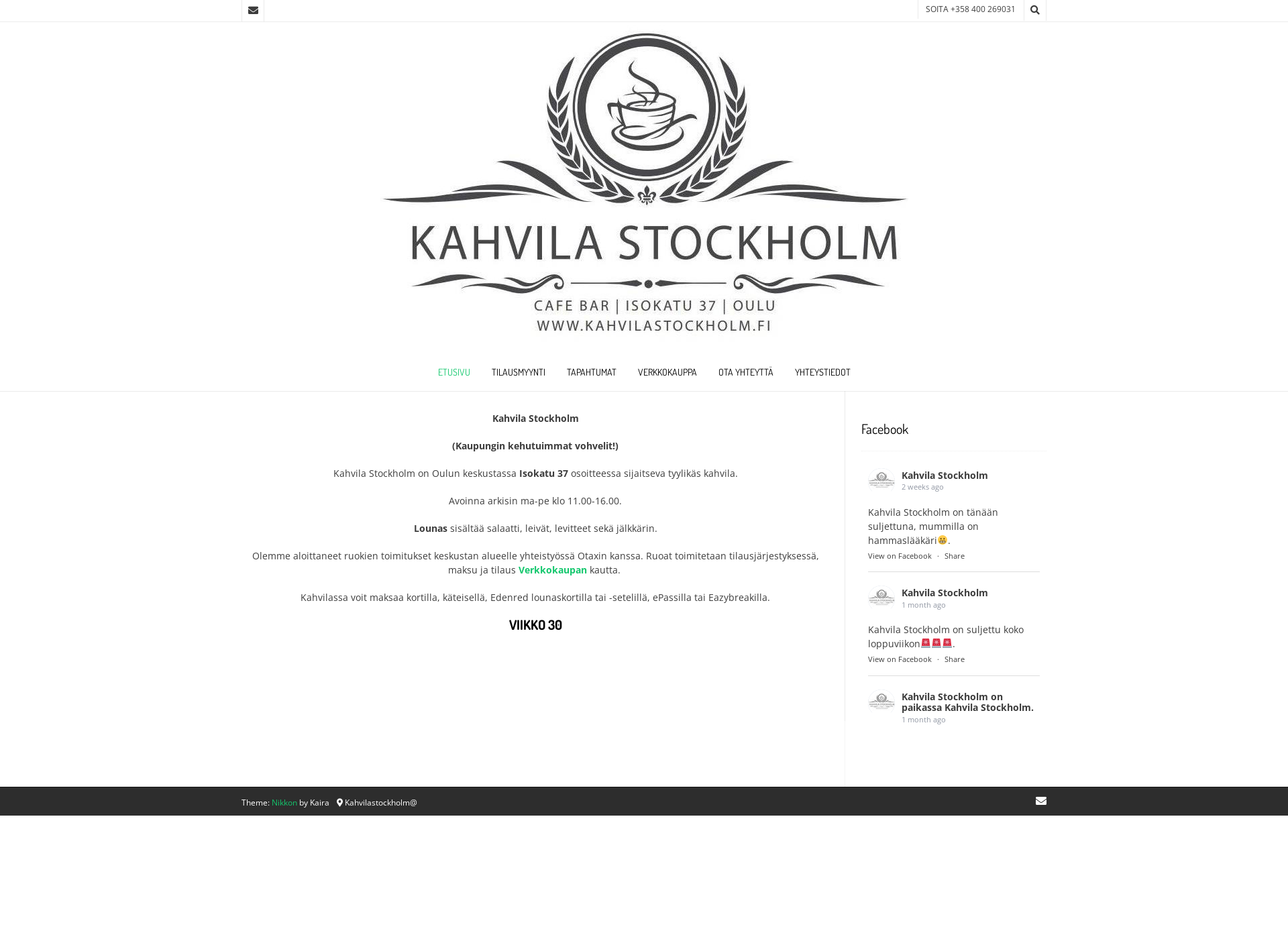 Screenshot for kahvilastockholm.fi