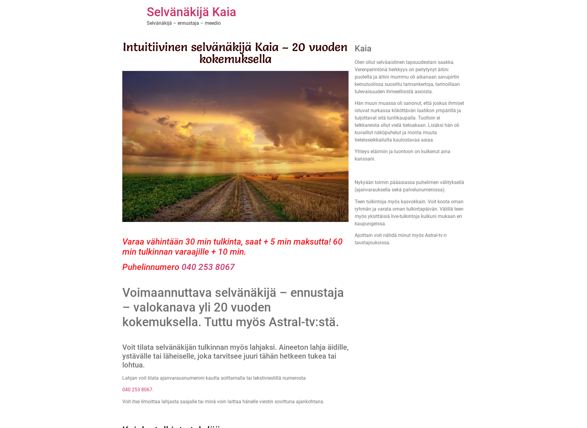 Screenshot for kaia.fi