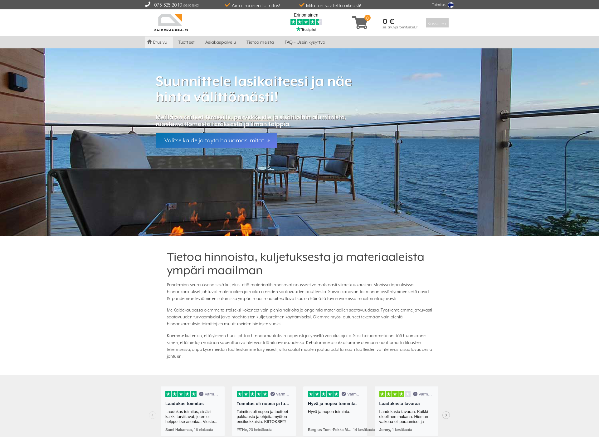 Skärmdump för kaidekauppa.fi