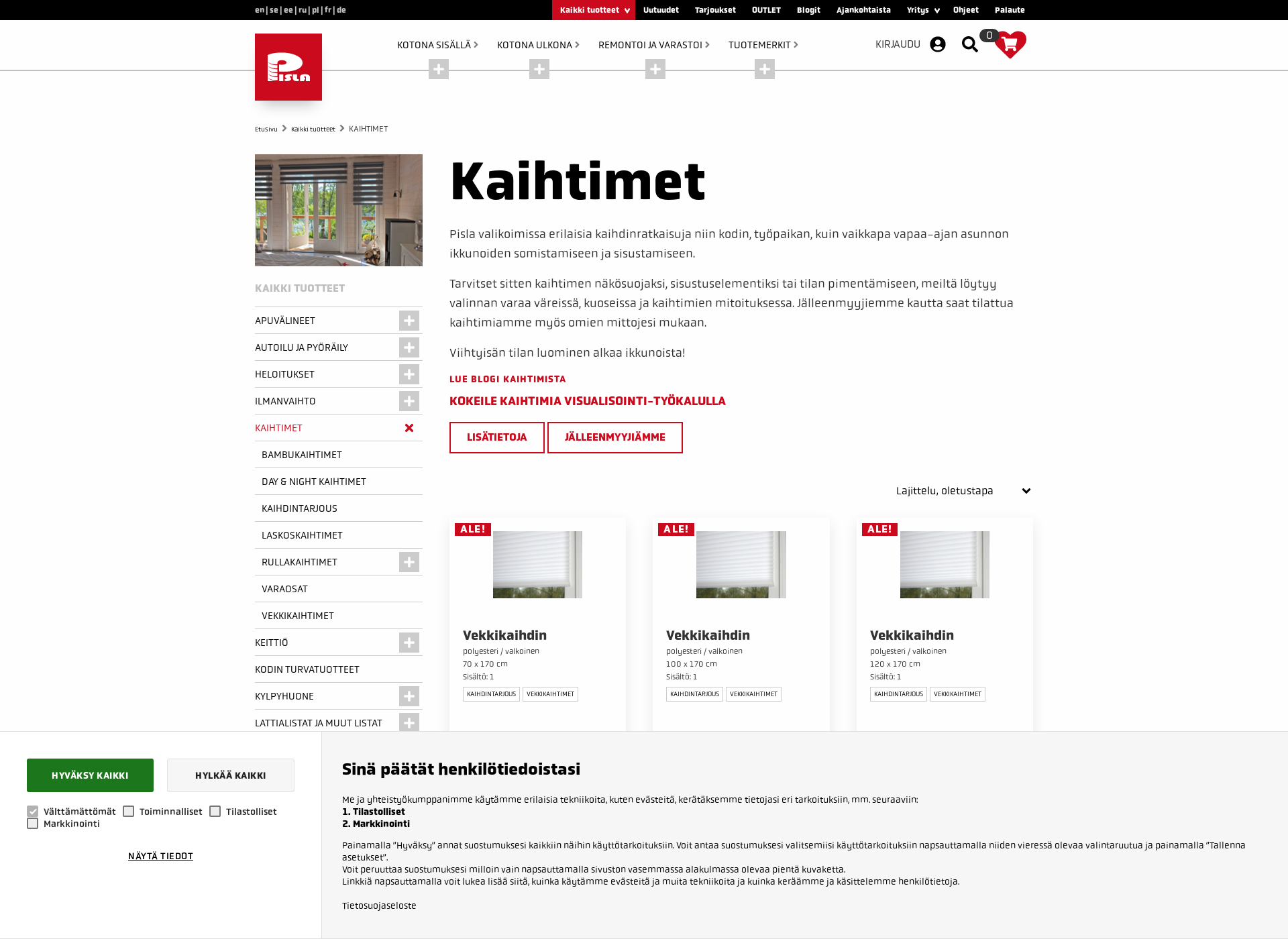 Screenshot for kaihtimet.fi