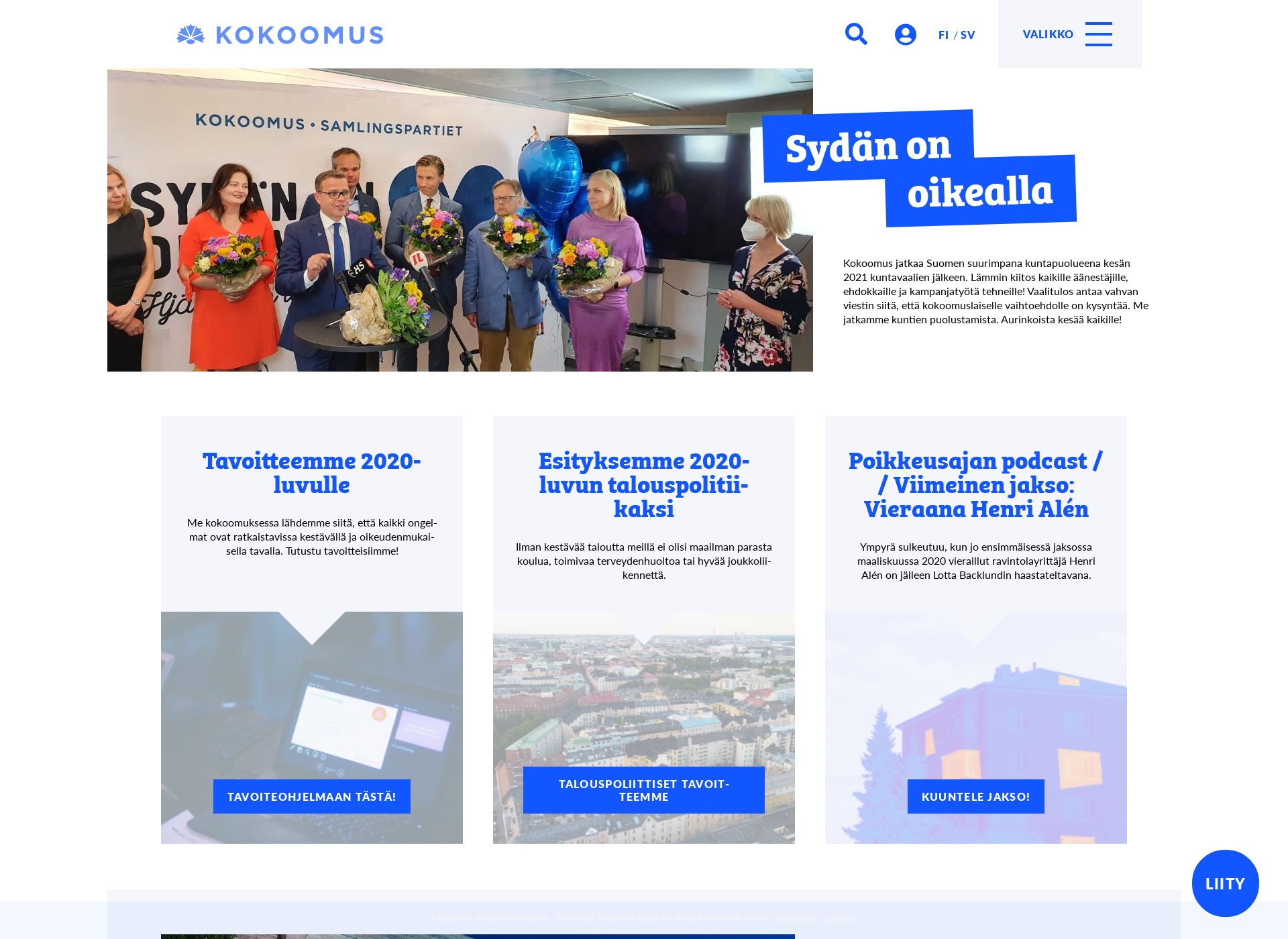 Screenshot for kaikillehyvä.fi