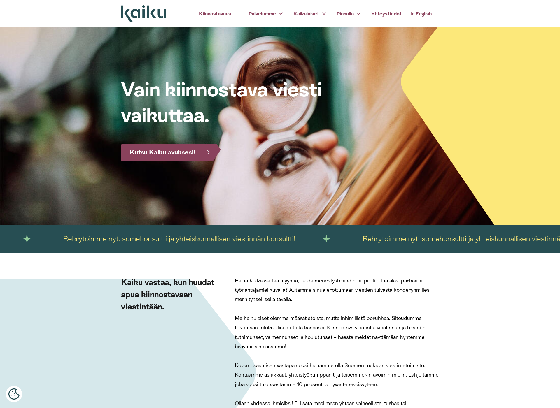 Skärmdump för kaikuhelsinki.fi