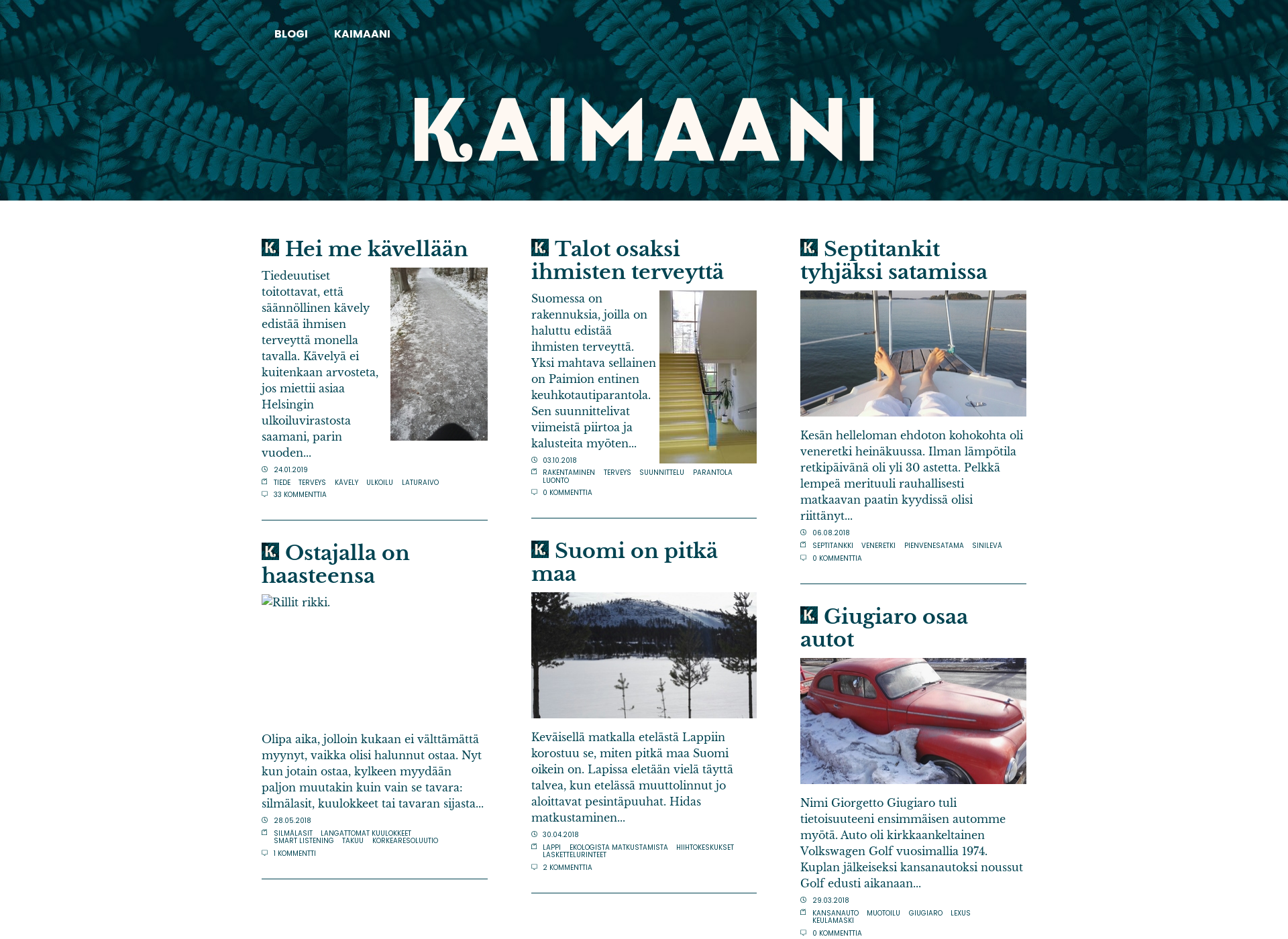 Screenshot for kaimaani.fi