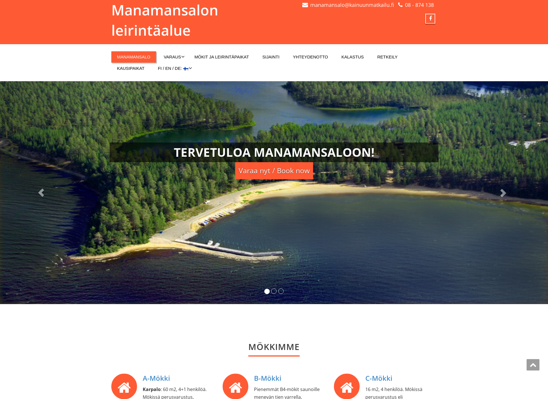 Screenshot for kainuunmatkailu.fi