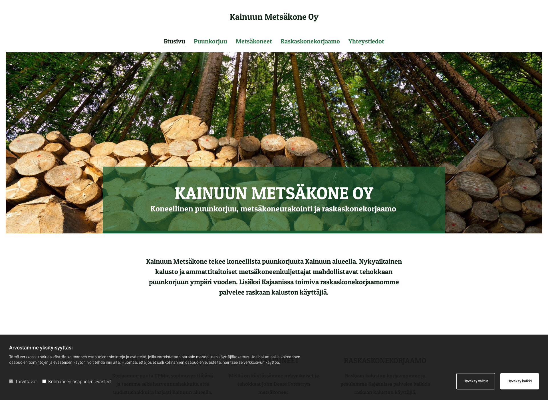 Screenshot for kainuunmetsakone.fi