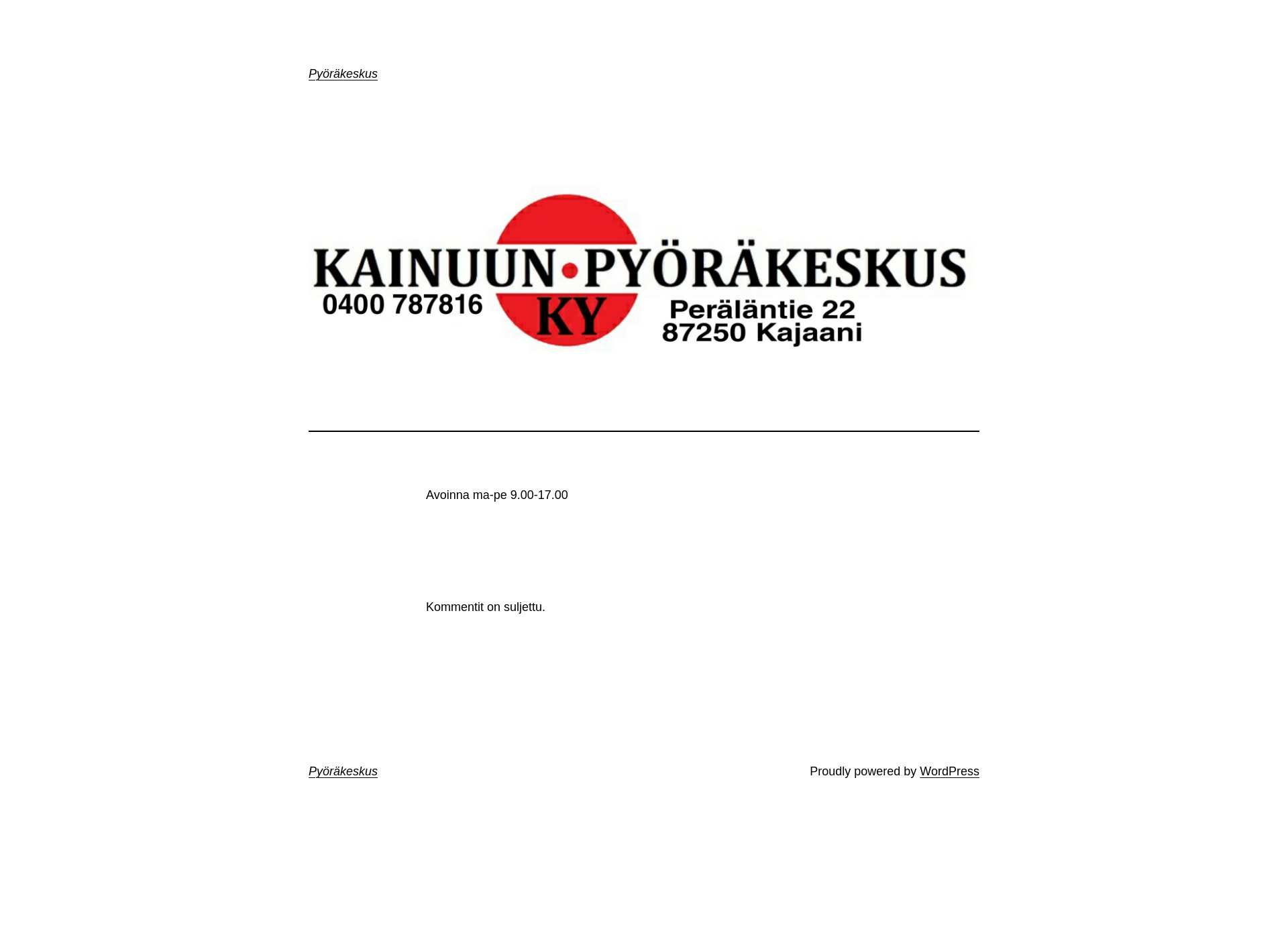 Screenshot for kainuunpyorakeskus.fi