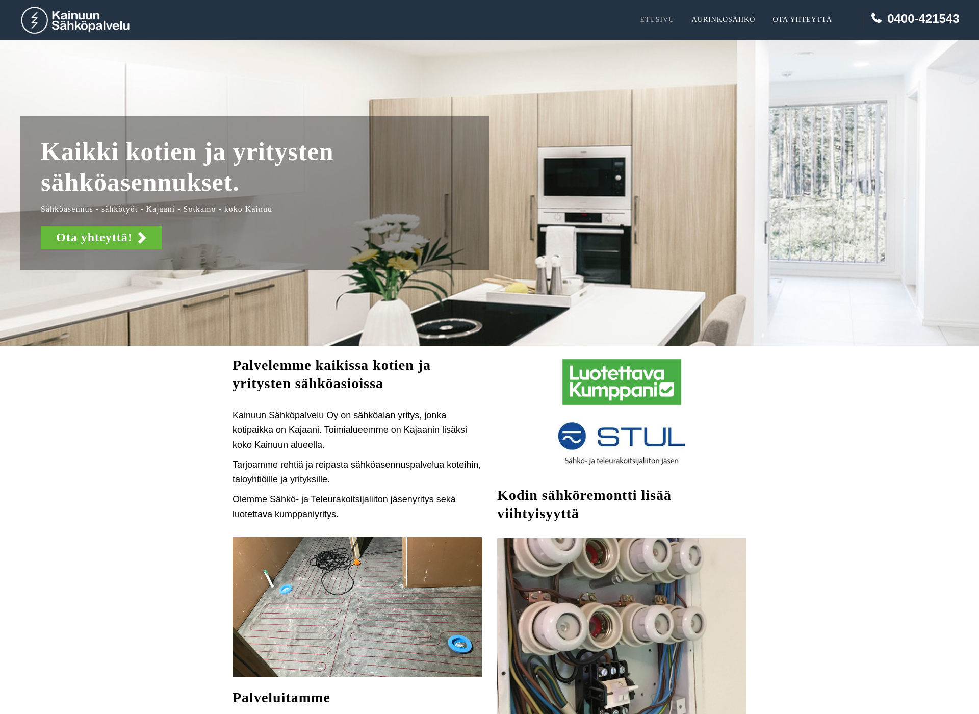 Screenshot for kainuunsahkopalvelu.fi