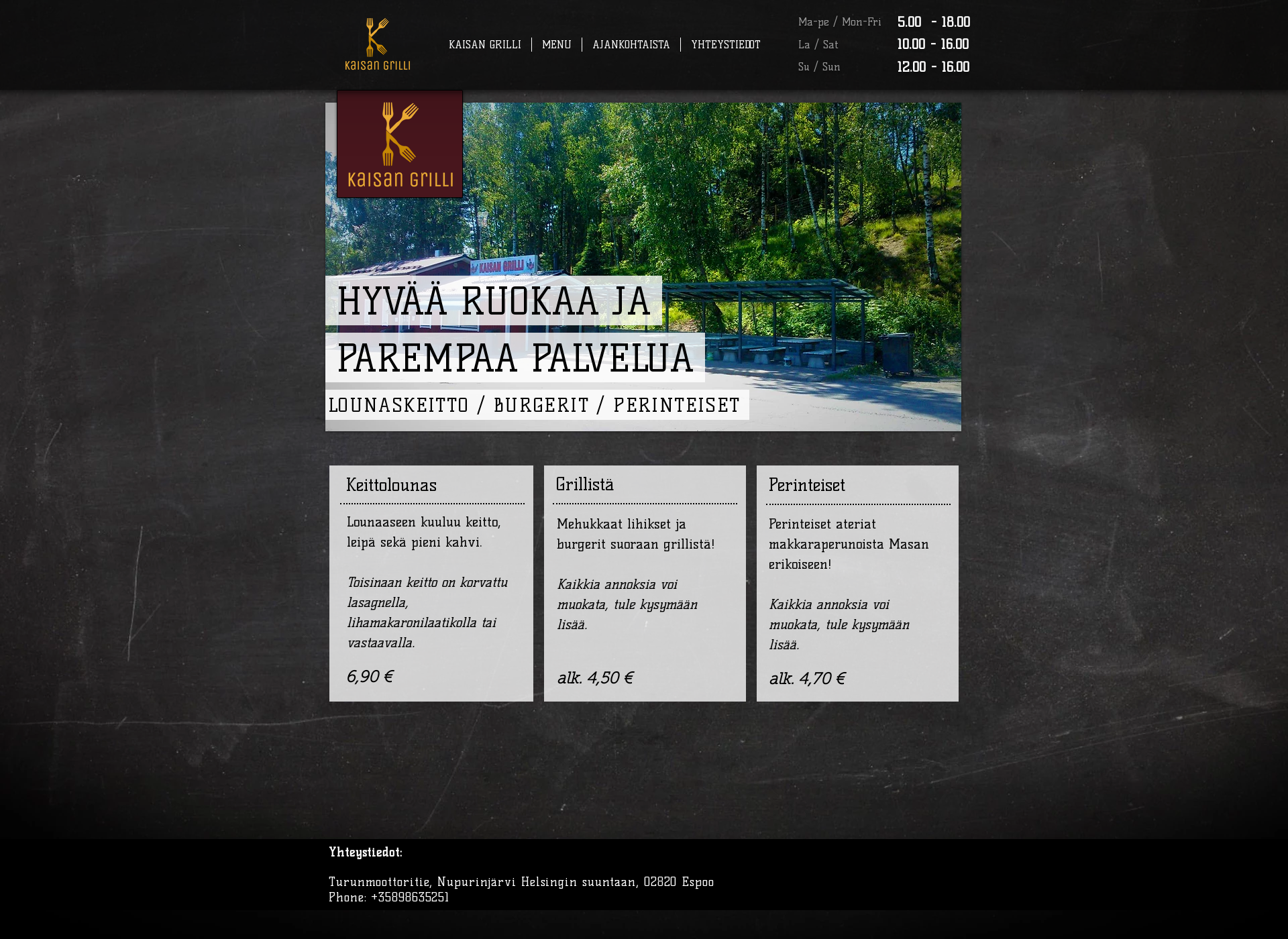 Screenshot for kaisangrilli.fi