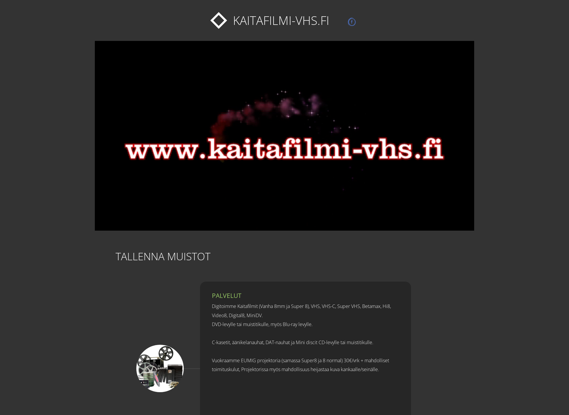Skärmdump för kaitafilmi-vhs.fi