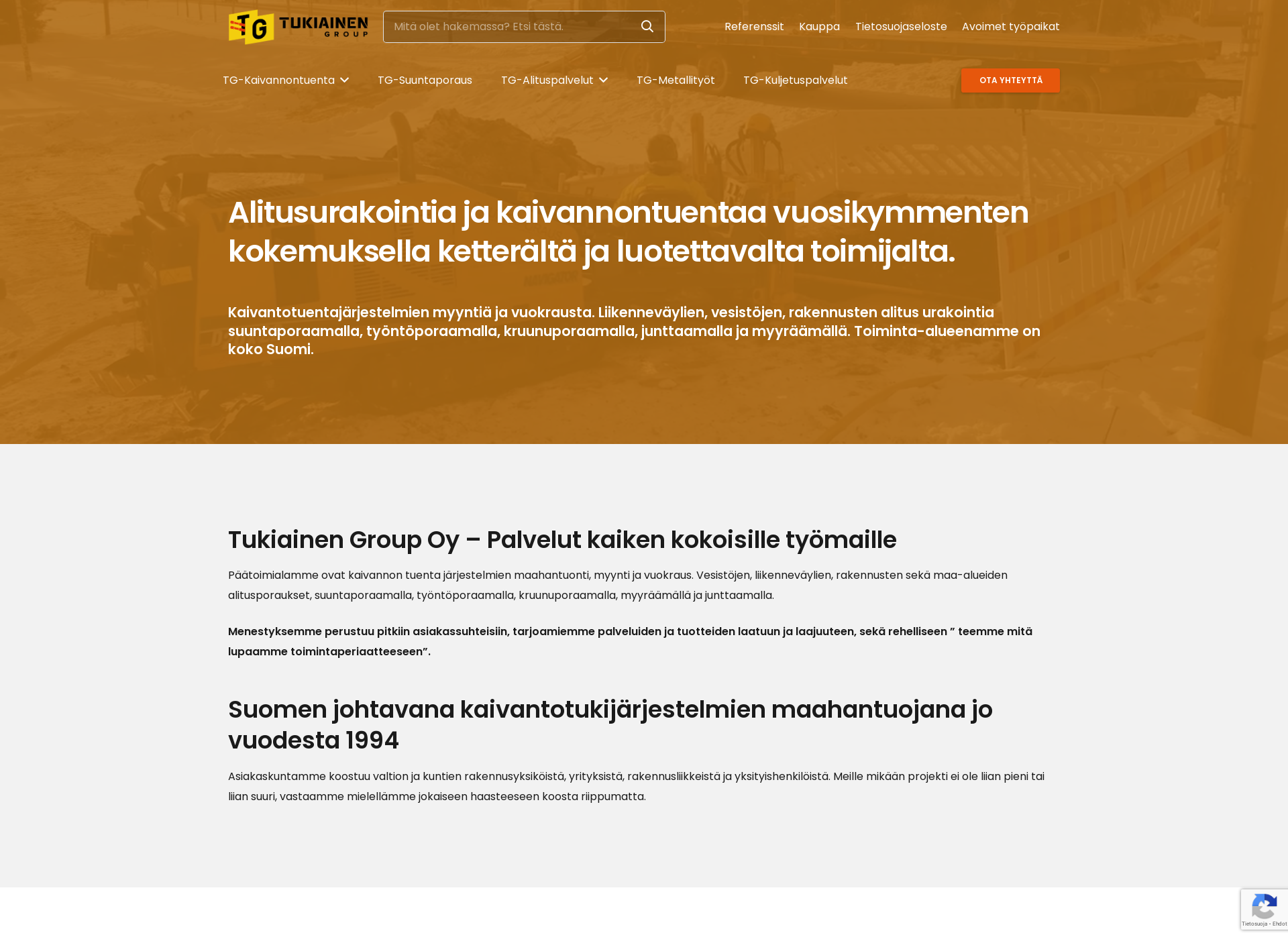 Skärmdump för kaivannontuenta.fi