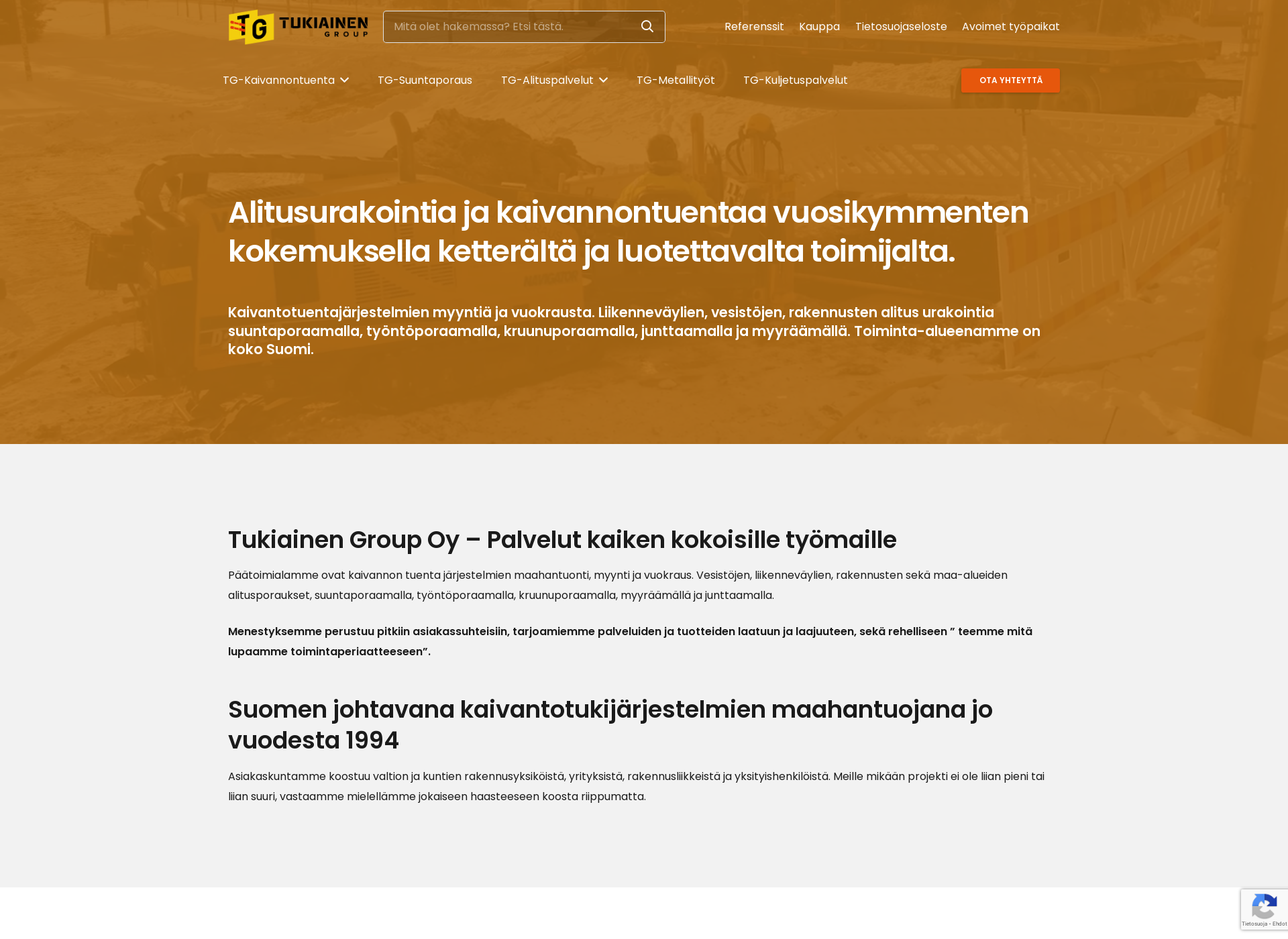 Näyttökuva kaivannontuenta.fi