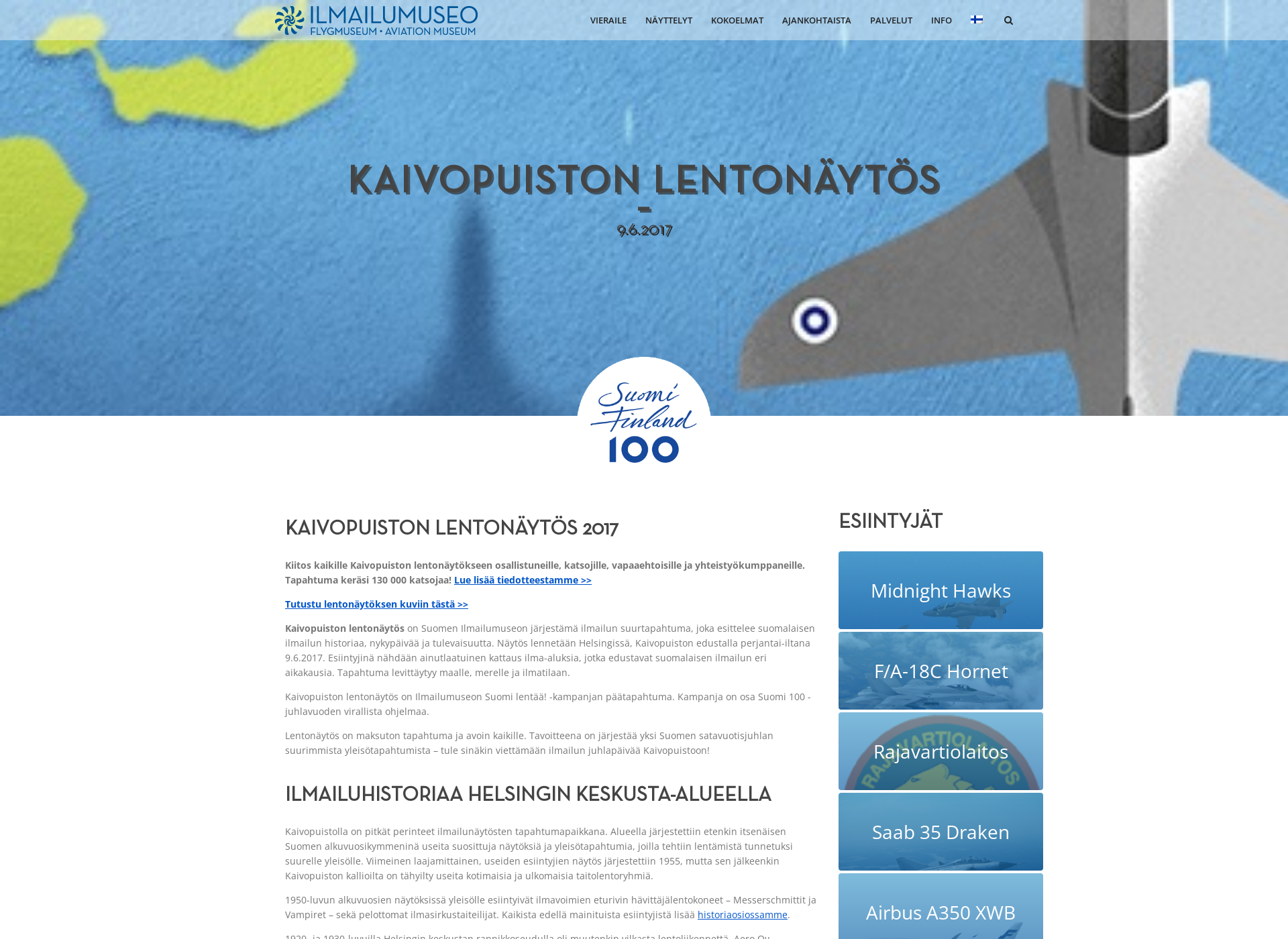 Screenshot for kaivariairshow.fi