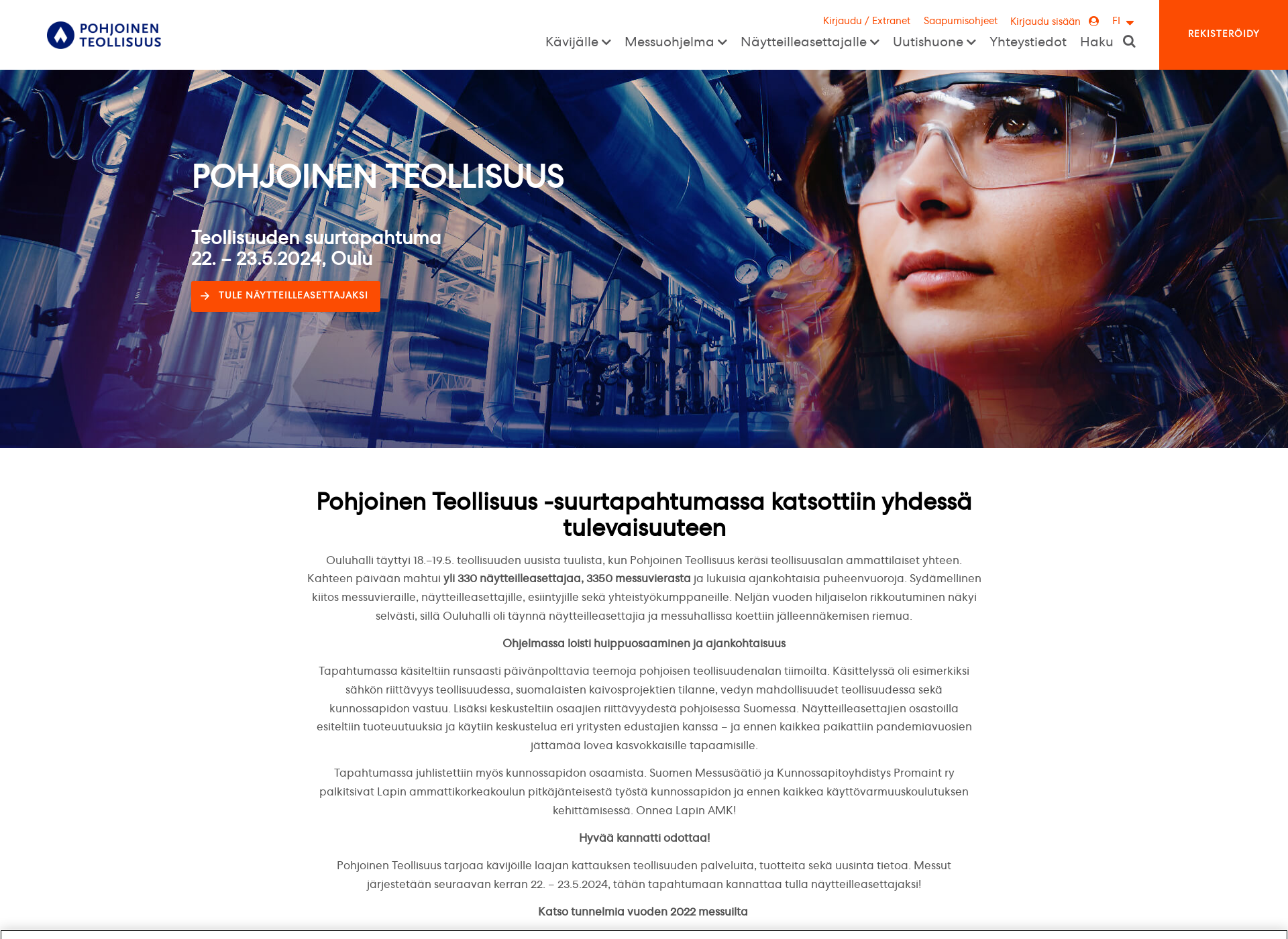 Screenshot for kaivosmessut.fi
