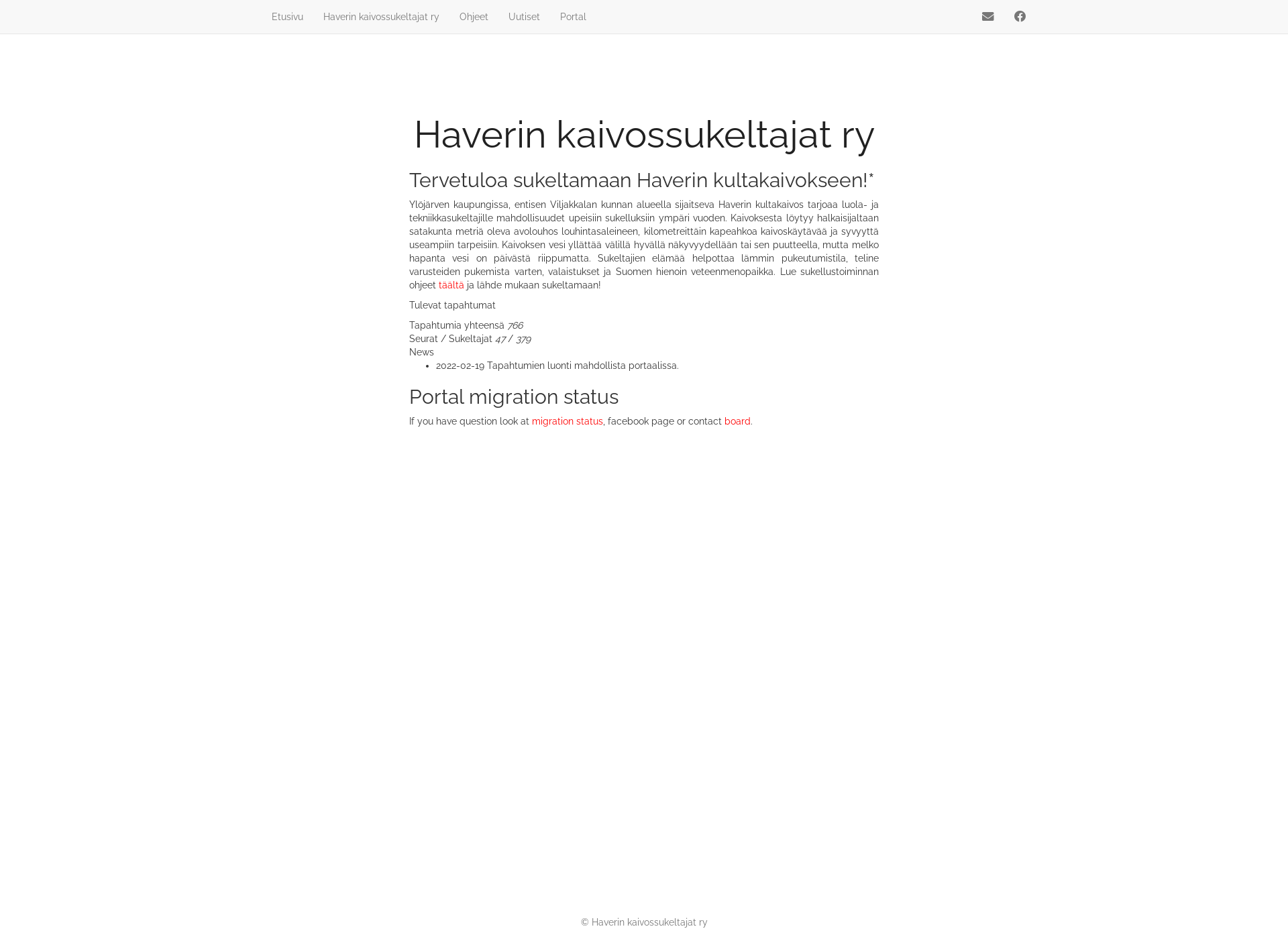 Skärmdump för kaivossukeltajat.fi